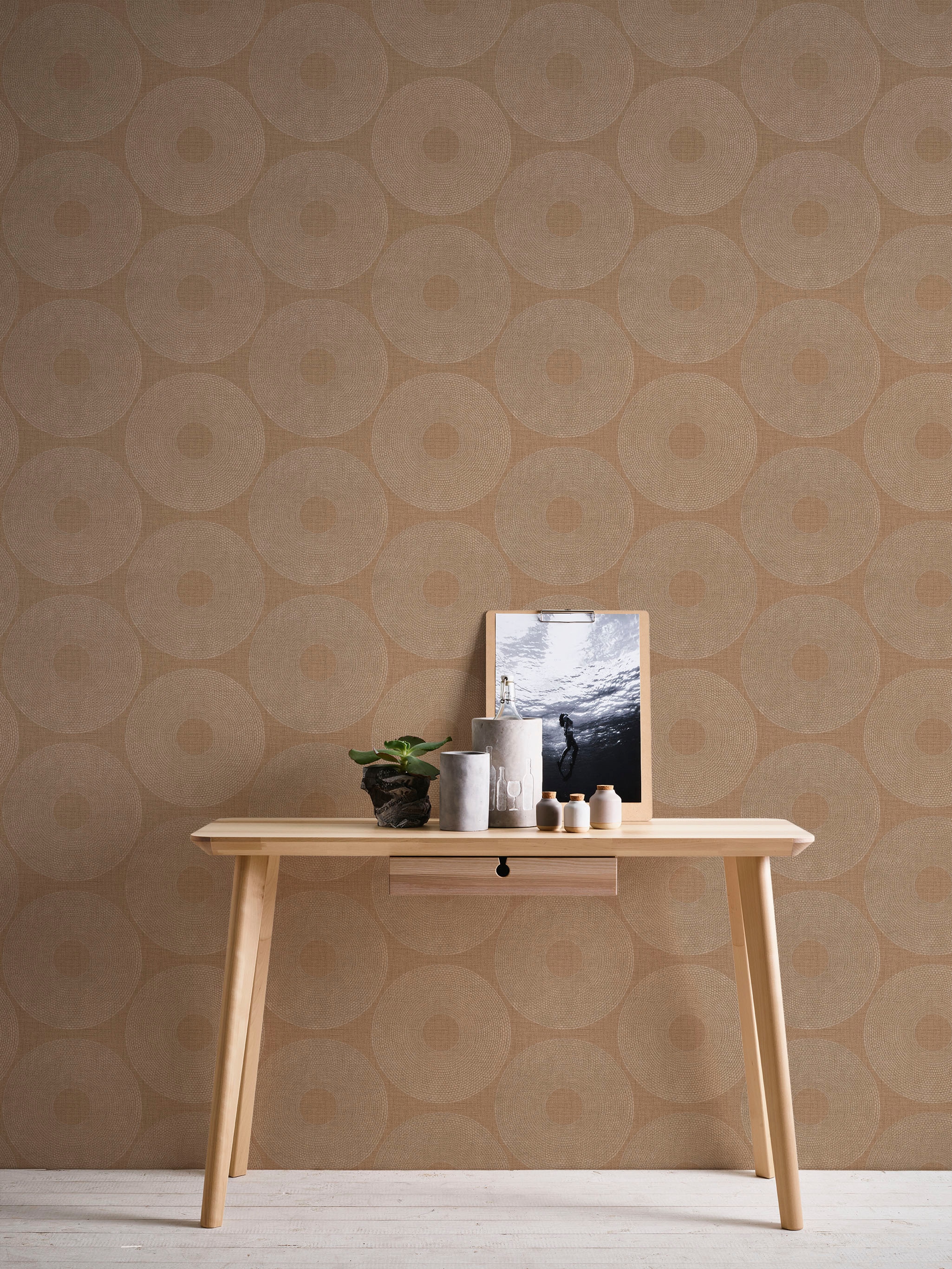 living walls Vliestapete »Desert Lodge«, gepunktet-geometrisch-grafisch, Tapete Kreise Tapeten Wohnzimmer Schlafzimmer Küche Flur Design Optik