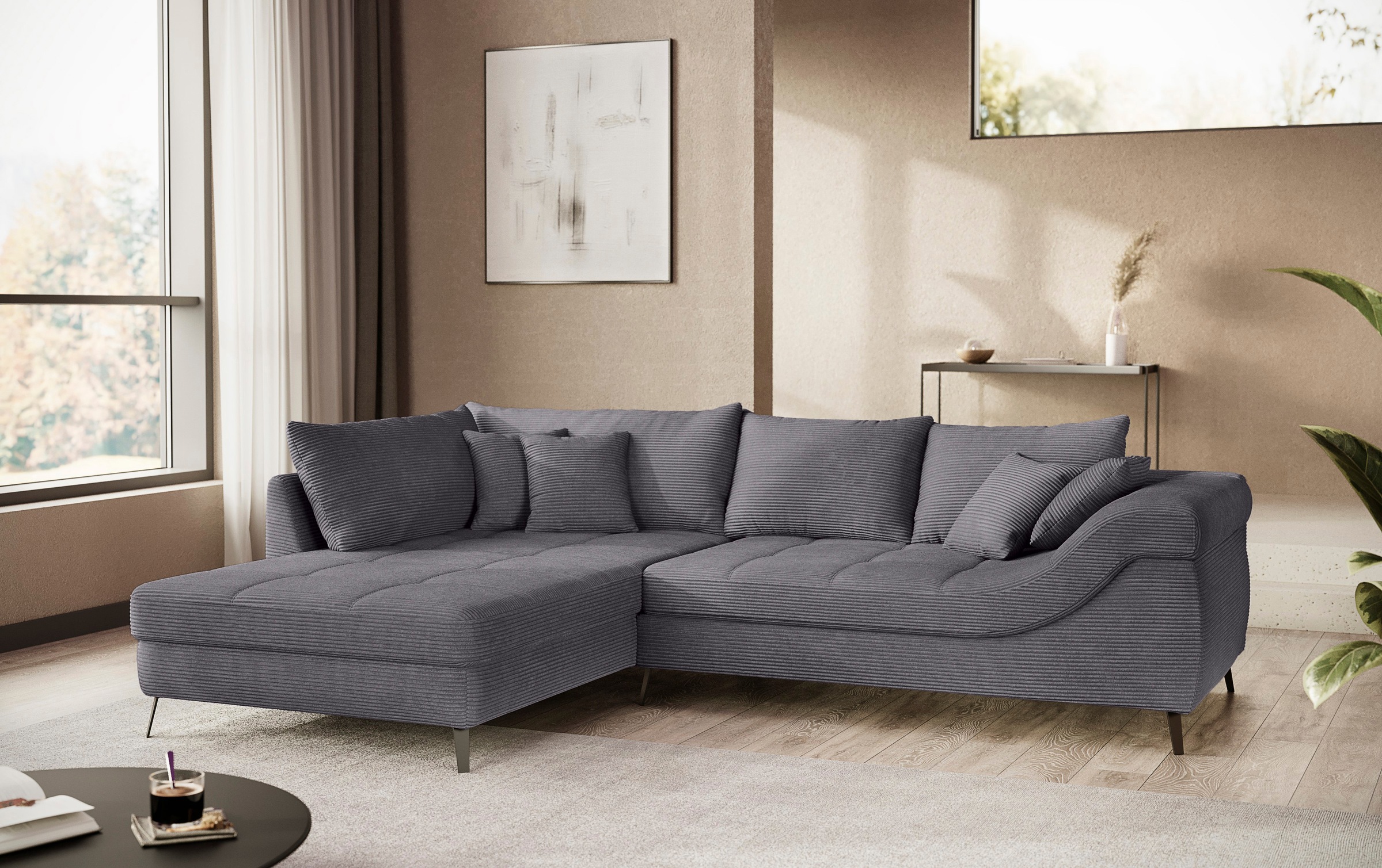 Mr. Couch Ecksofa »Portofino L-Form«, 4 Bezugsqualitäten, 13,5 cm hohe Meta günstig online kaufen