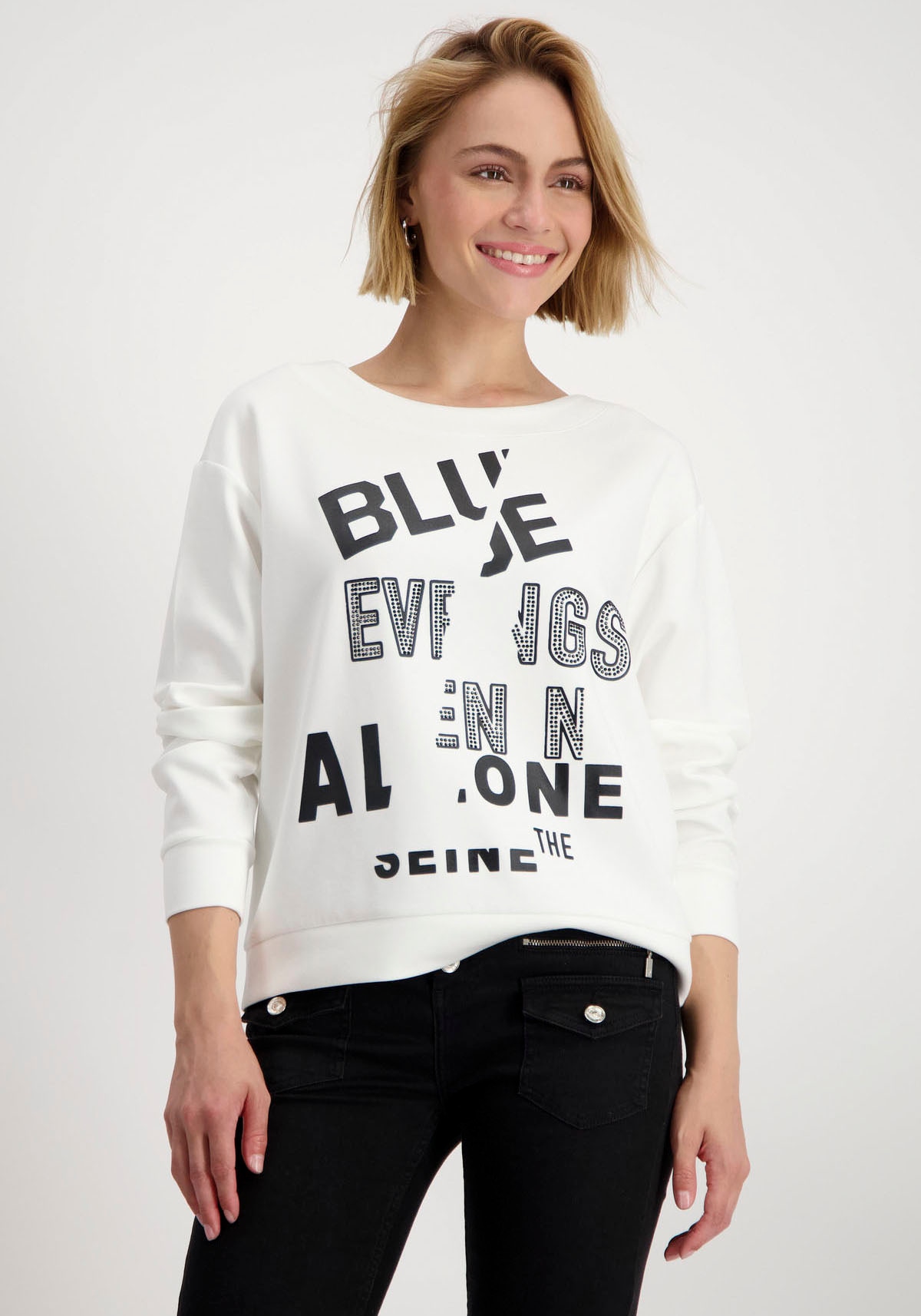 Sweatshirt »Sweatshirt Schrift«, U-Boot-Ausschnitt, verlängerte Rückseite, Print,...