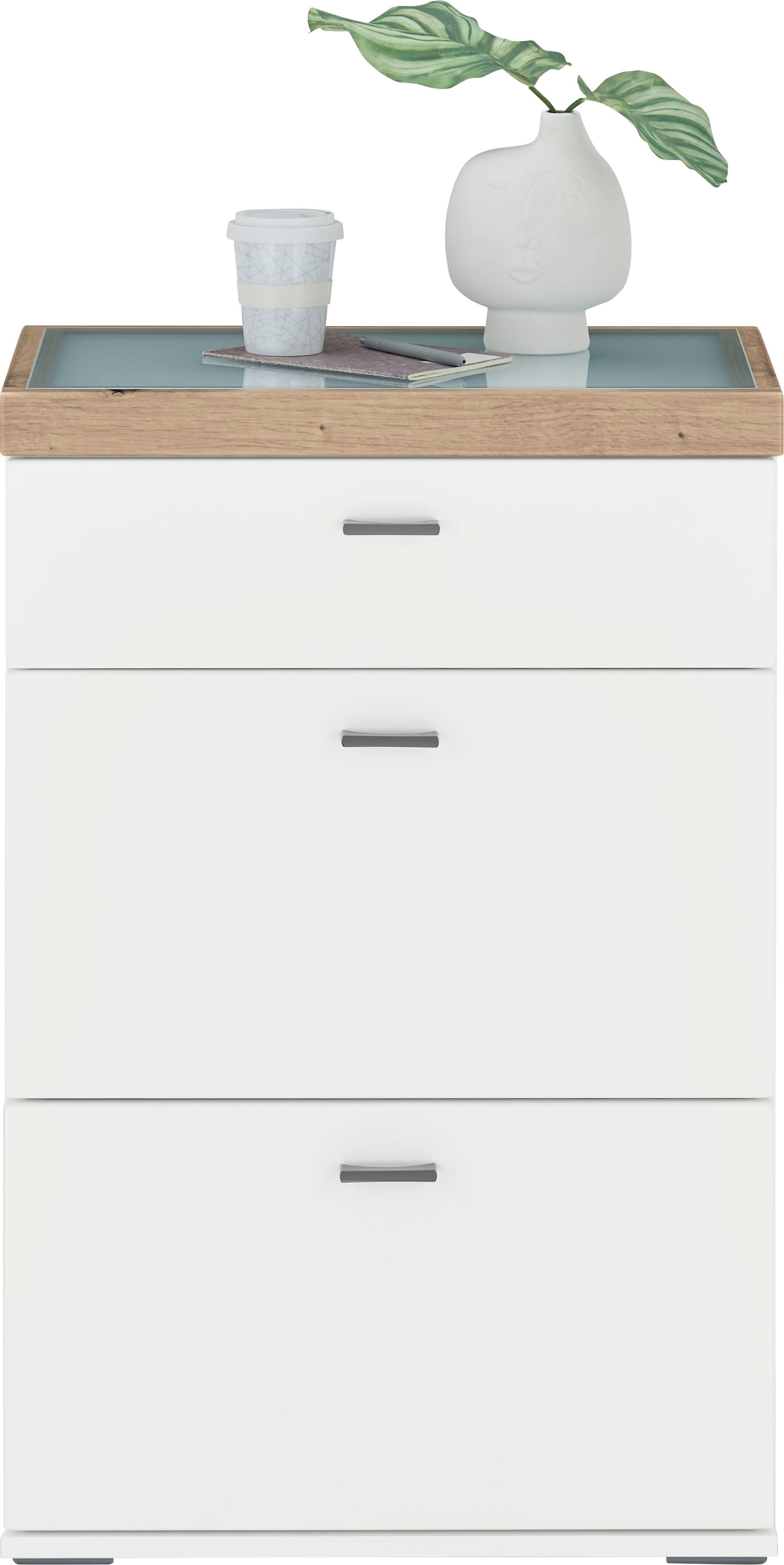 set one by Musterring Highboard »Lancaster Dielen«, inklusive LED-Beleuchtung, in 2 Farben erhältlich, B 61 x H 91 cm