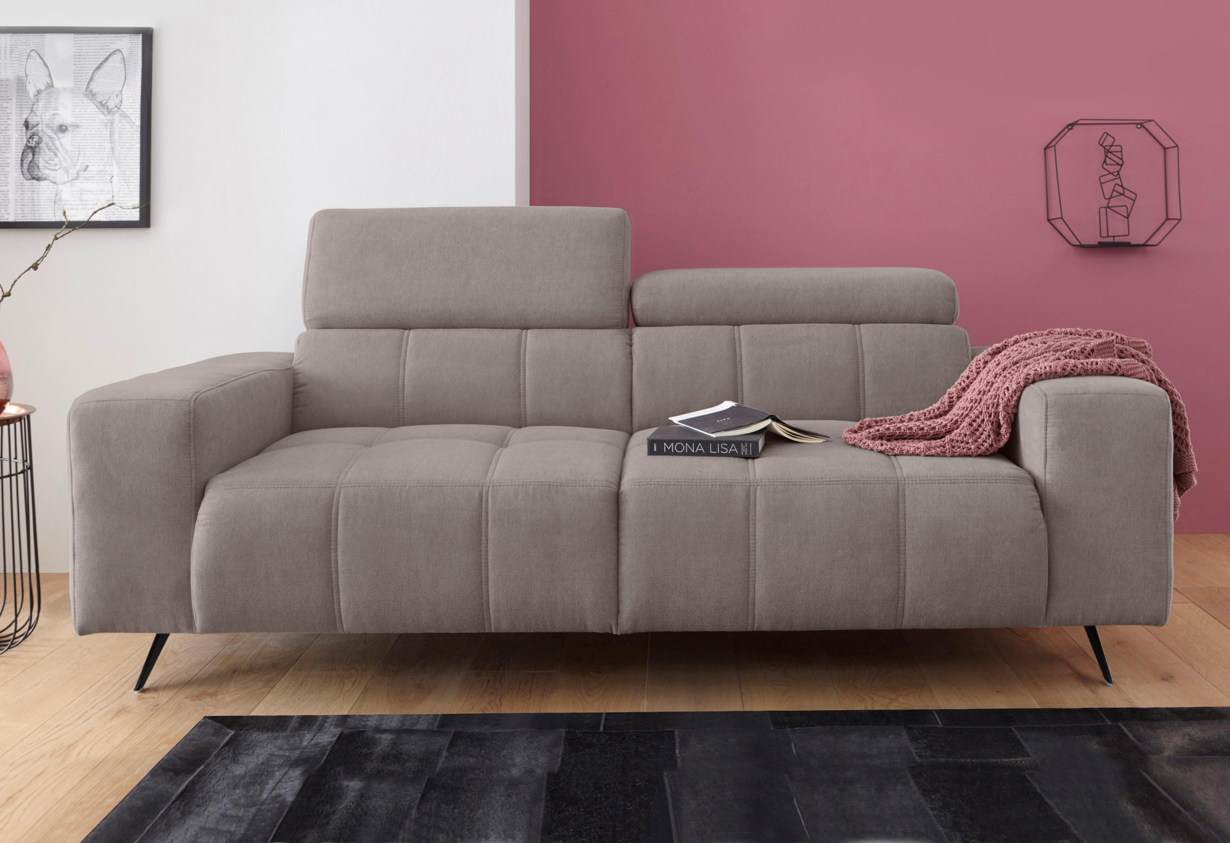 DOMO collection 2-Sitzer »Trento, mit Kufenfuß oder Einzelfuß«, wahlweise mit Kopfteilverstellung und in zwei Größen erhältlich