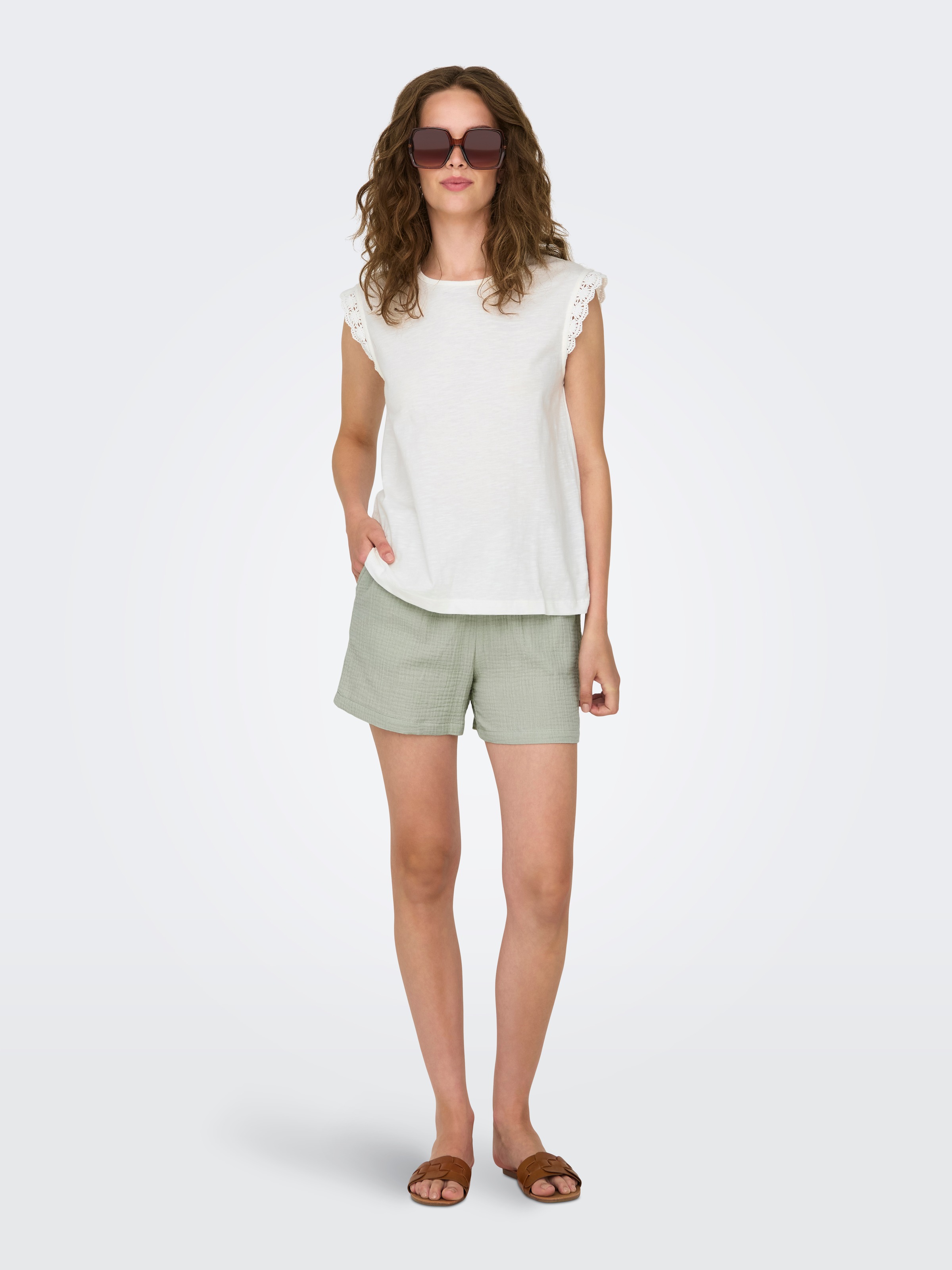JDY Kurzarmshirt »JDYSALVA LIFE S/L CROCHET TOP JRS«