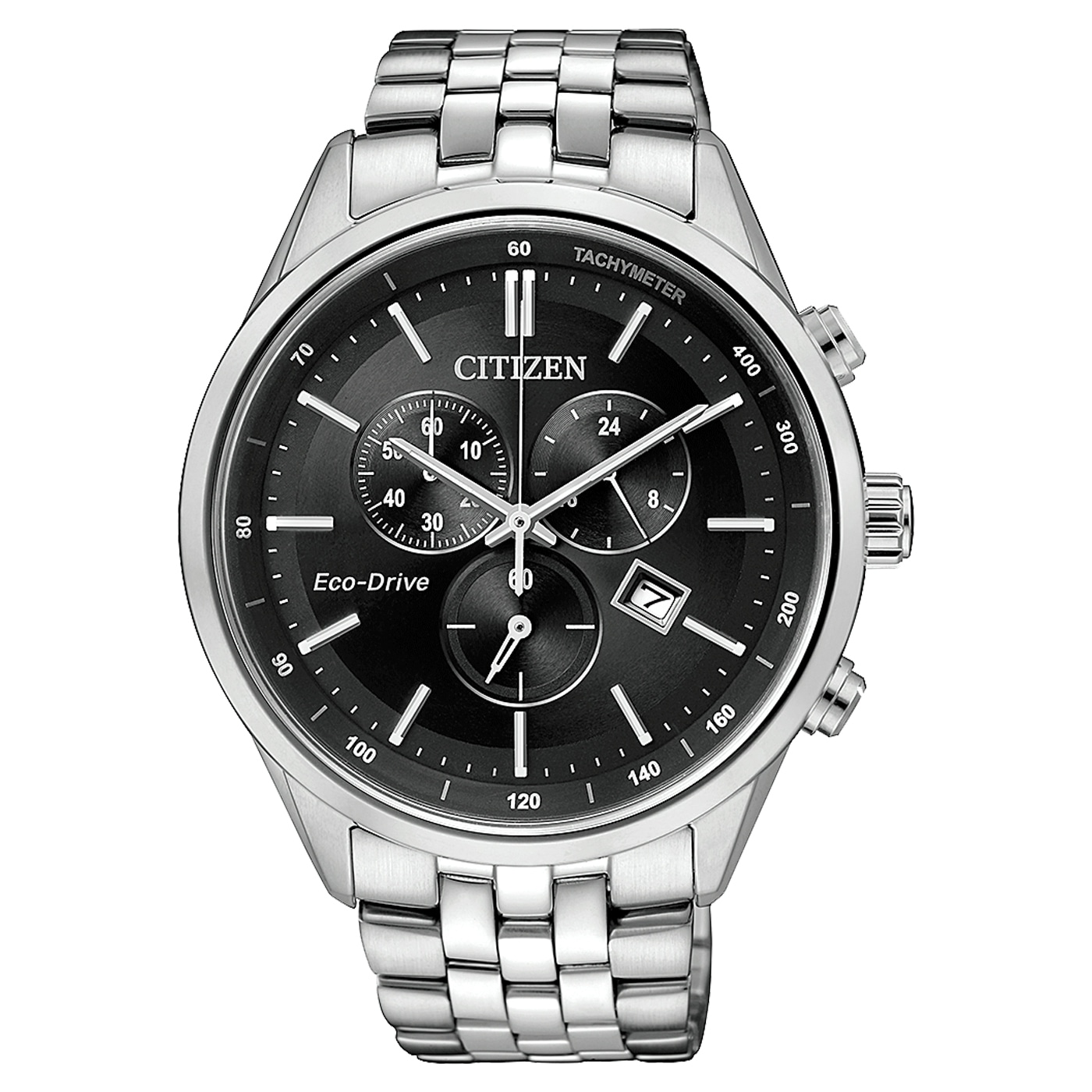 Citizen Chronograph Armbanduhr, Herrenuhr, Solar, Stoppfunktion, Edelstahlarmband