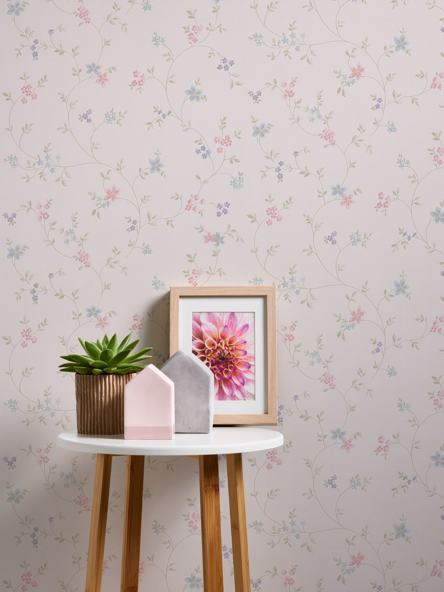A.S. Création Vliestapete »Landhaustapete mit Blümchen«, matt-gemustert-neutral, Tapete Floral Blumenranke Tapeten Wohnzimmer Schlafzimmer Küche Design