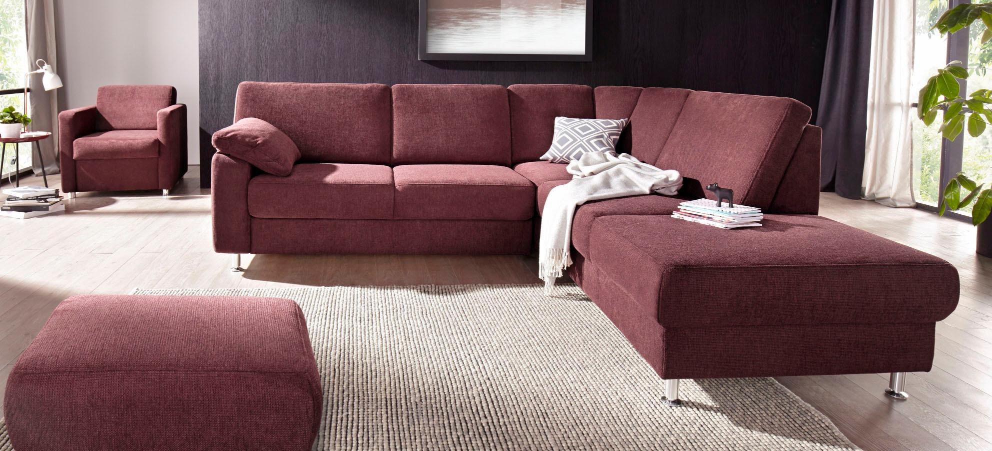 sit&more Ecksofa »Belfort L-Form«, wahlweise mit Vorziehsitz und Bettkasten