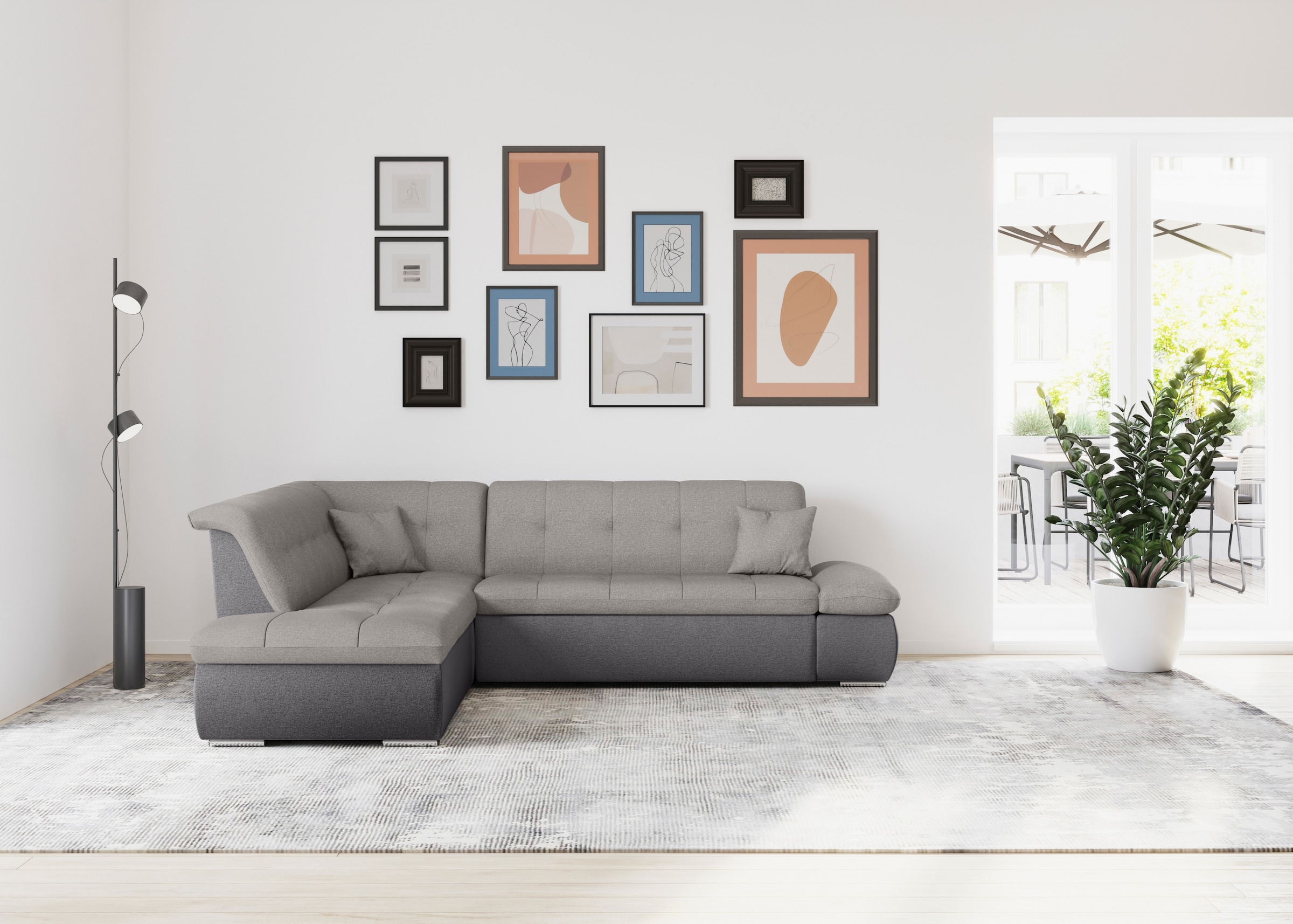 DOMO collection Ecksofa "Moric L-Form", wahlweise mit Bettfunktion und Arml günstig online kaufen