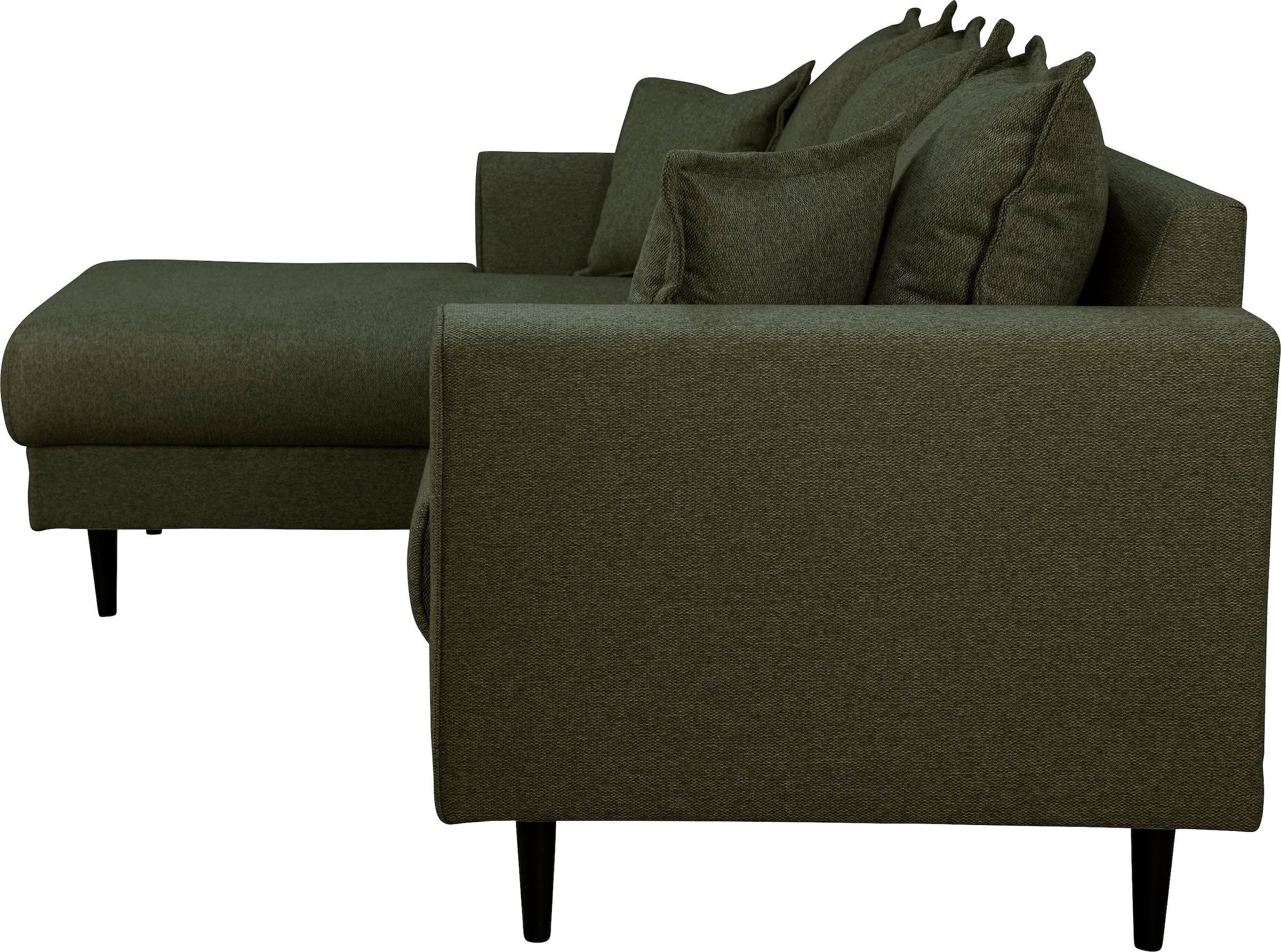 Home affaire Ecksofa »VEYRAS L-Form, hoher Sitzkomfort, Maße B/T/H: 230/150/76 cm«, mit Wellenunterfederung, incl. Rückenkissen und Zierkissen