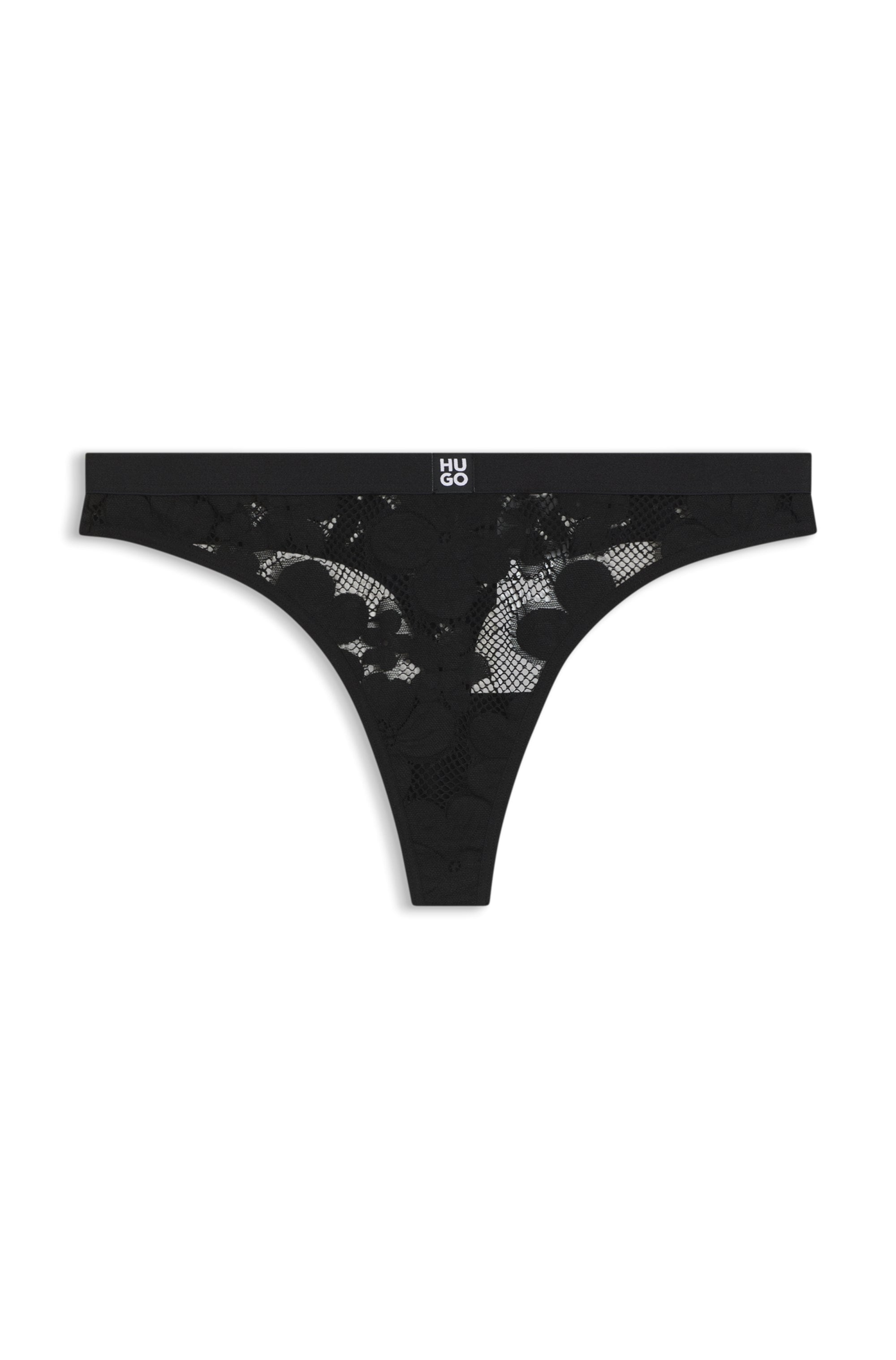 HUGO Underwear String »Bloom Lace« aus floraler Spitze mit Stack-Logo-Detail