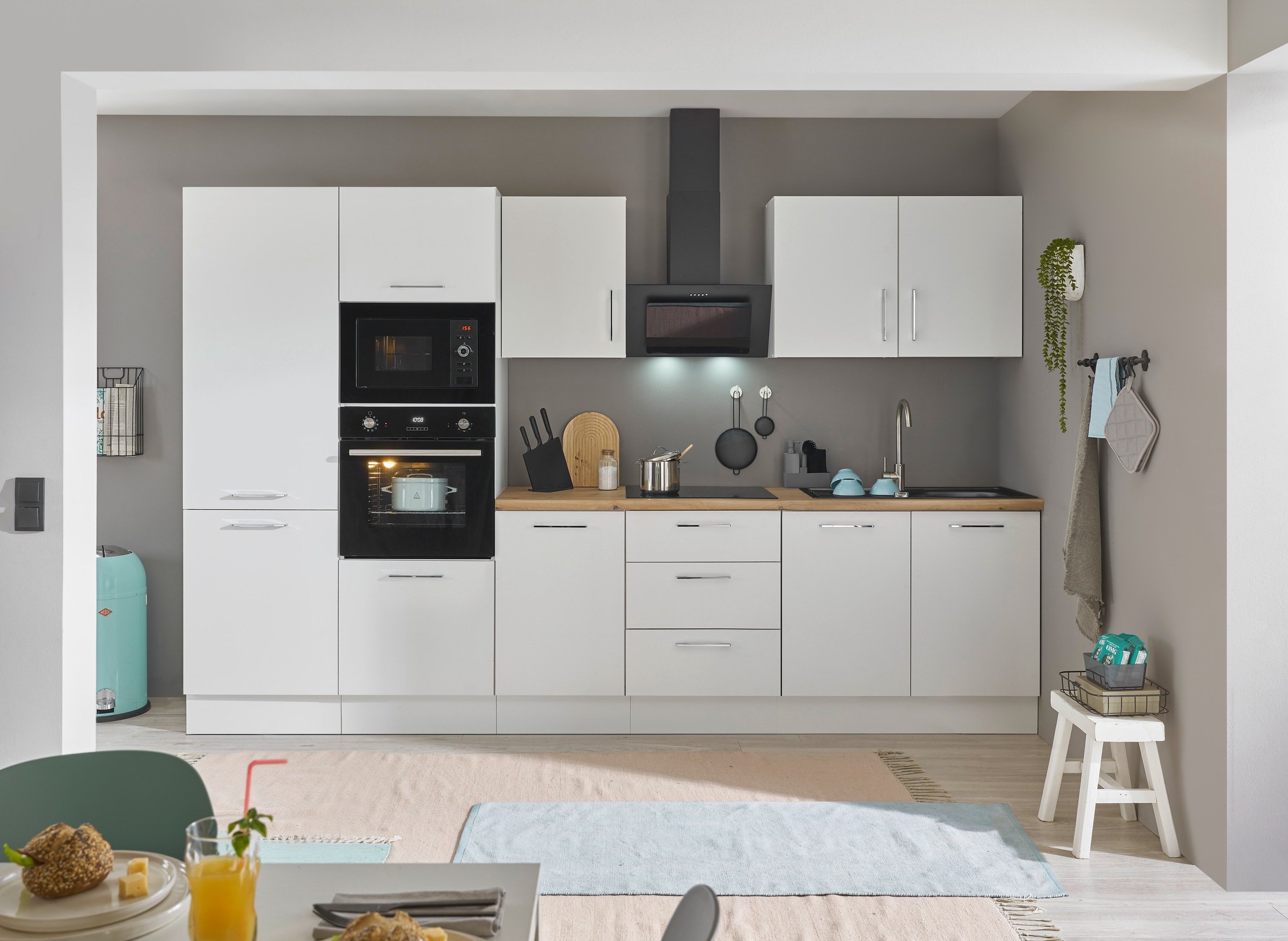 BASIC by Balculina Küchenzeile »Turin«, Breite 330 cm, wahlweise mit E-Geräten