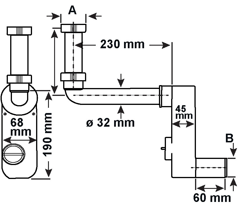 CORNAT Siphon »Aufputz-Geruchsverschluss«, Made in Germany