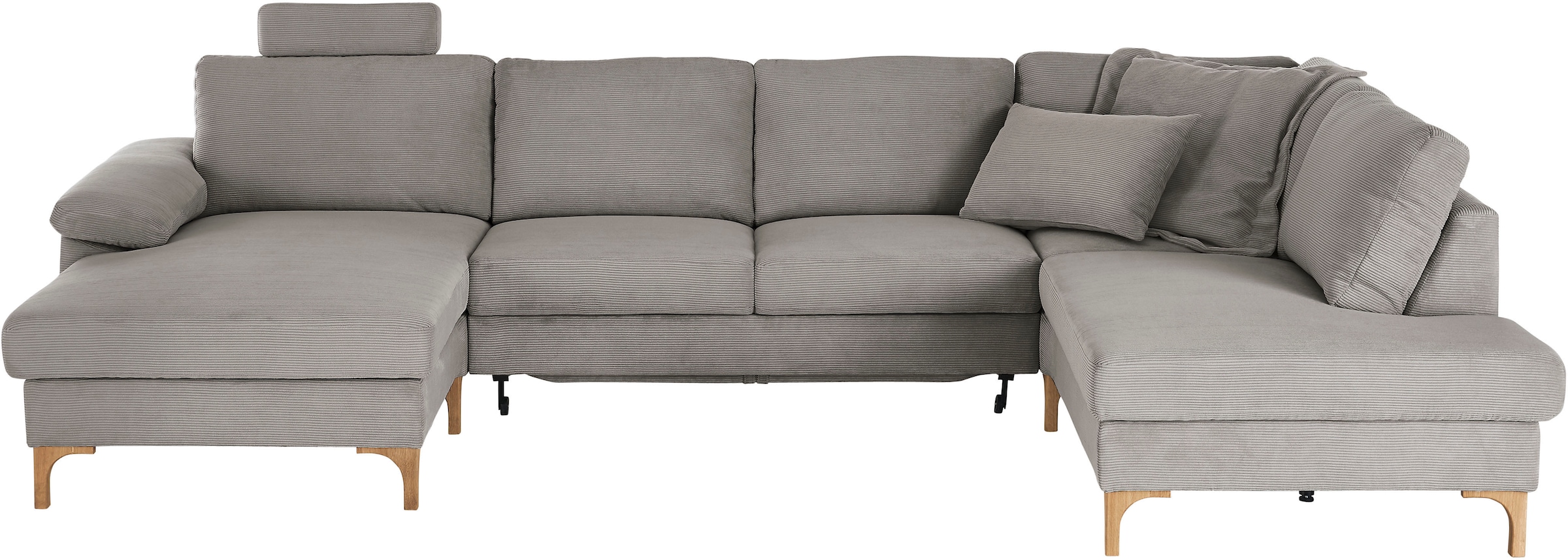 3C Candy Wohnlandschaft »Lecce, wahlweise PUR-Schaumstoff oder Tonnentaschenfederkern U-Form« Bettkasten in Umbauecke und Longchair, sowie Querschläfer im 2-Sitzer