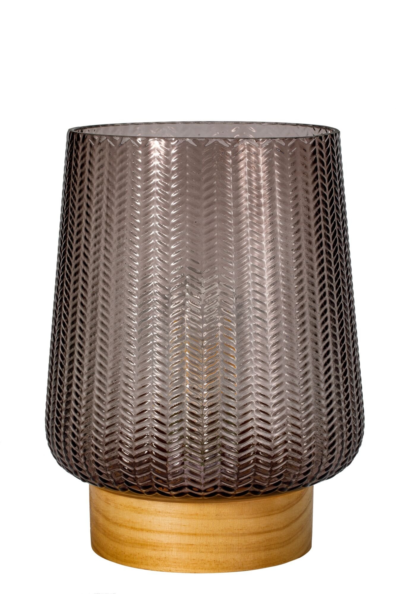 Pauleen LED Tischleuchte »Fancy Glamour mobile Taupe Glas/Holz«, 1 flammig, günstig online kaufen