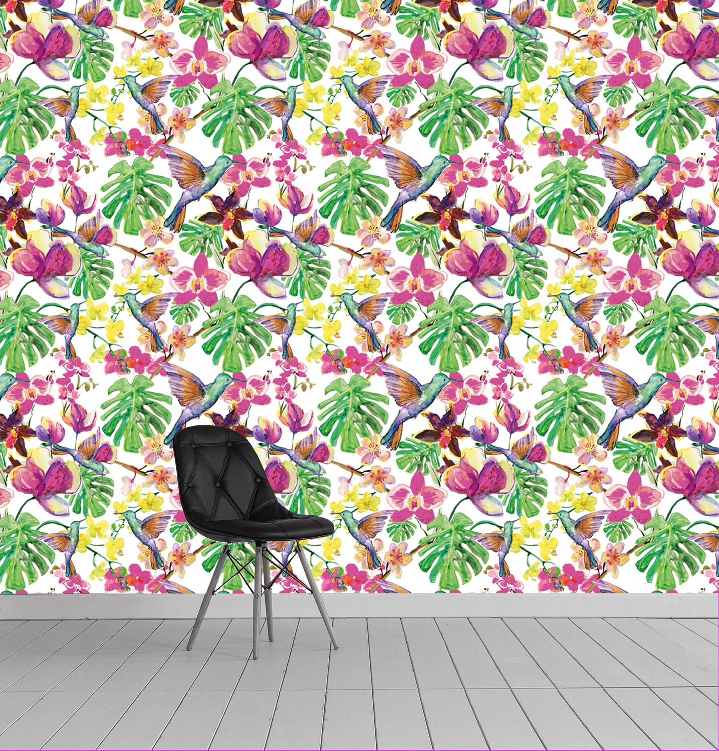queence Vinyltapete »Ike« Motiv | bedruckt | botanisch | floral | gemustert | natürlich glatt 90x250cm, selbstklebend, kinderleichte Anbringung, , Sticker