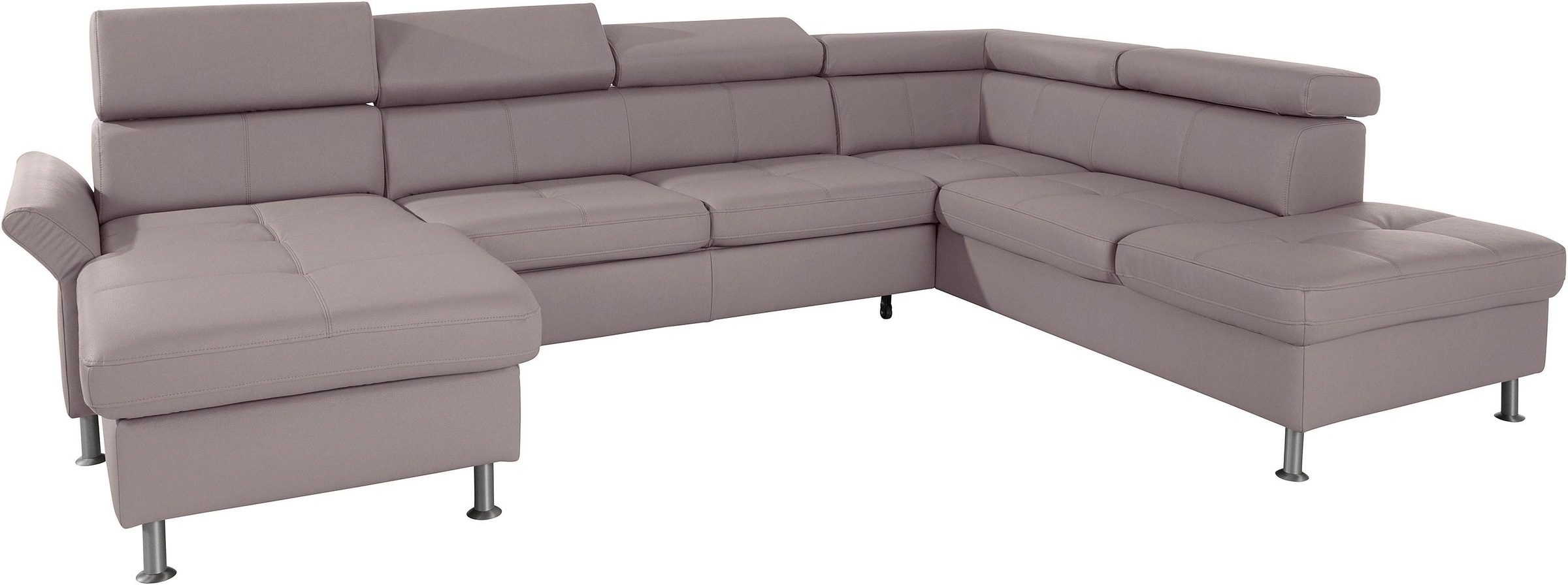 exxpo - sofa fashion Wohnlandschaft »Maretto, bequem und komfortabel, aufwendige Sitzsteppung, U-Form«, inkl. Kopfteilverstellung für mehr Sitzkomfort, wahlweise Bettfunktion