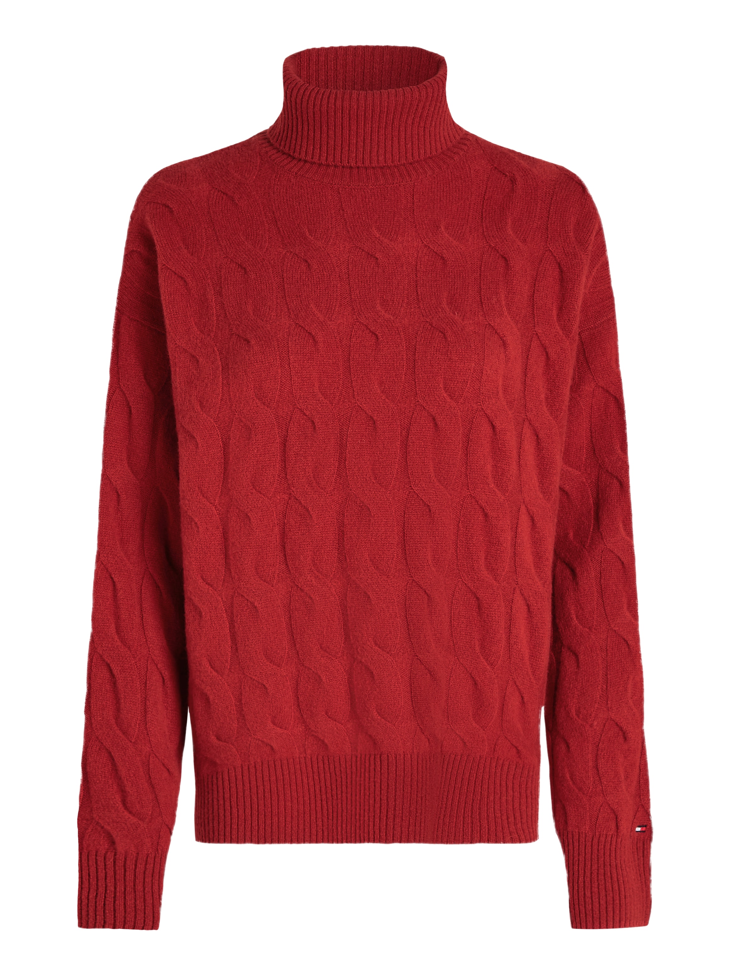 Tommy Hilfiger Curve Rollkragenpullover »CRV SOFT WOOL C Sweater«, in Großen Größen, mit Logostickerei am Ärmel, aus 100% Wolle
