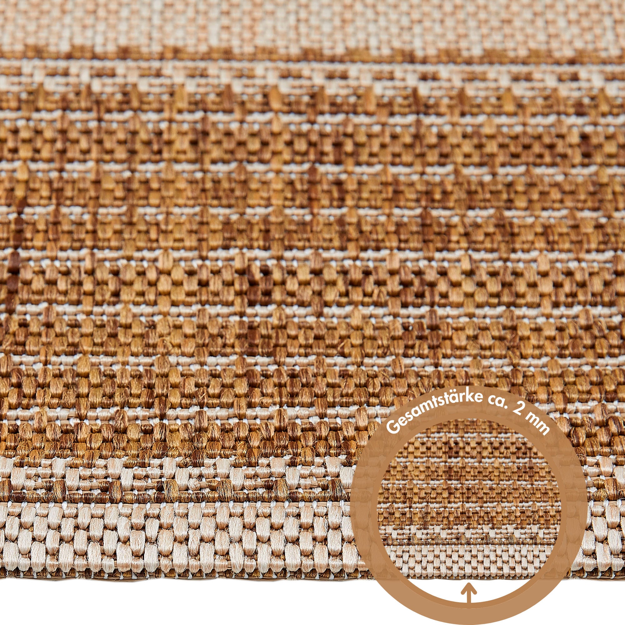 Andiamo Teppich »ARIZONA 2«, rechteckig, 5 mm Höhe, Flachgewebe, mit Bordüre, In- und Outdoor geeignet, Wohnzimmer