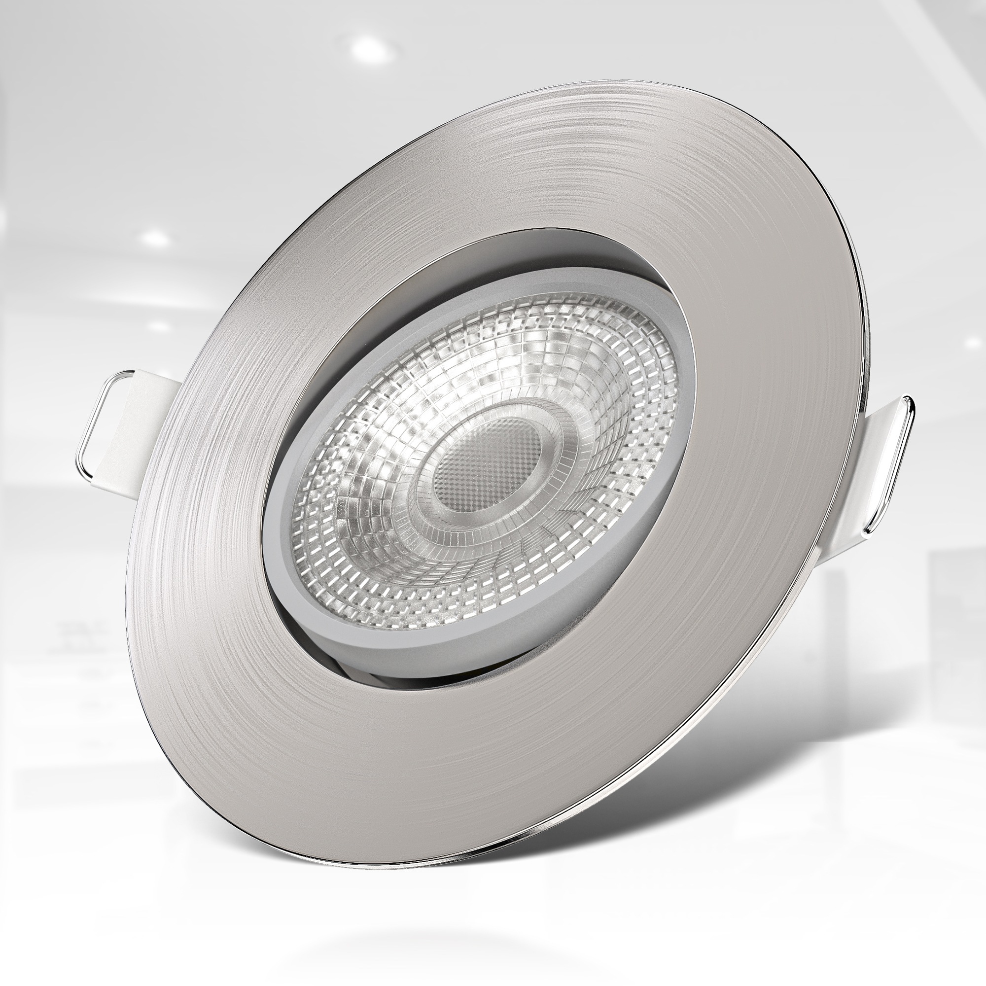 B.K.Licht LED Einbauleuchte, 12er-Set, LED fest integriert, 3000K, Kopf schwenkbar, Schutzart IP23