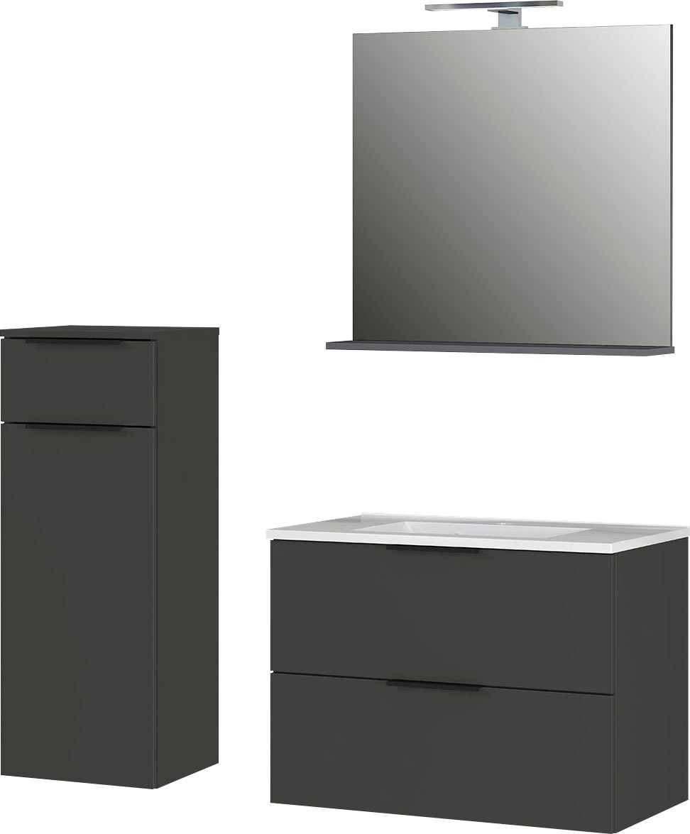 GERMANIA Badmöbel-Set »Crandon«, (3 St.), inkl. WT-Unterschrank, Spiegel und Schrank