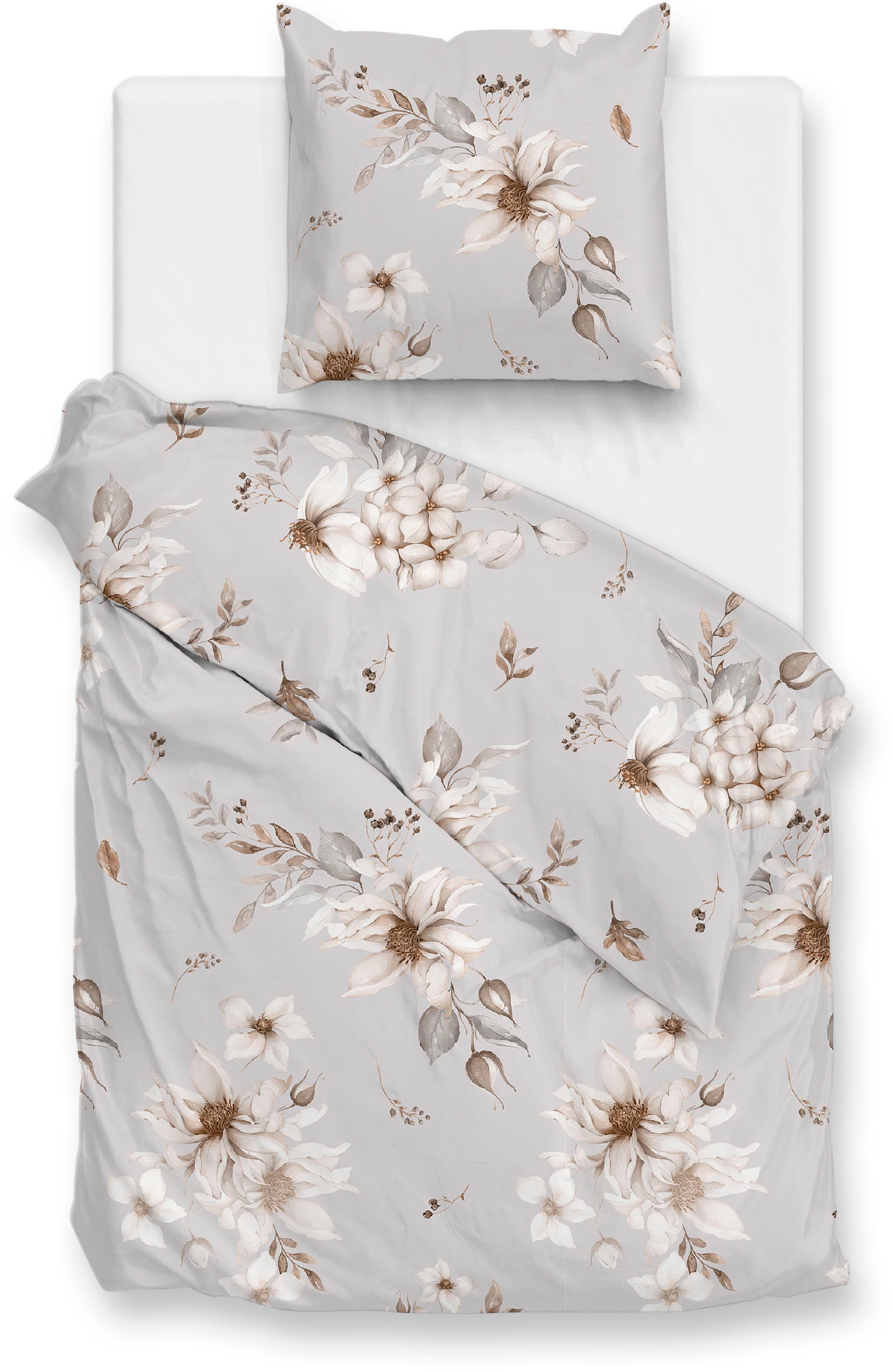 Biberna Bettwäsche »Zohome Bettwäsche Baumwolle Flanell Elara« 2 Bettwäsche aus 100% Baumwolle, hochwertige Flanell, ab 135x200 cm.