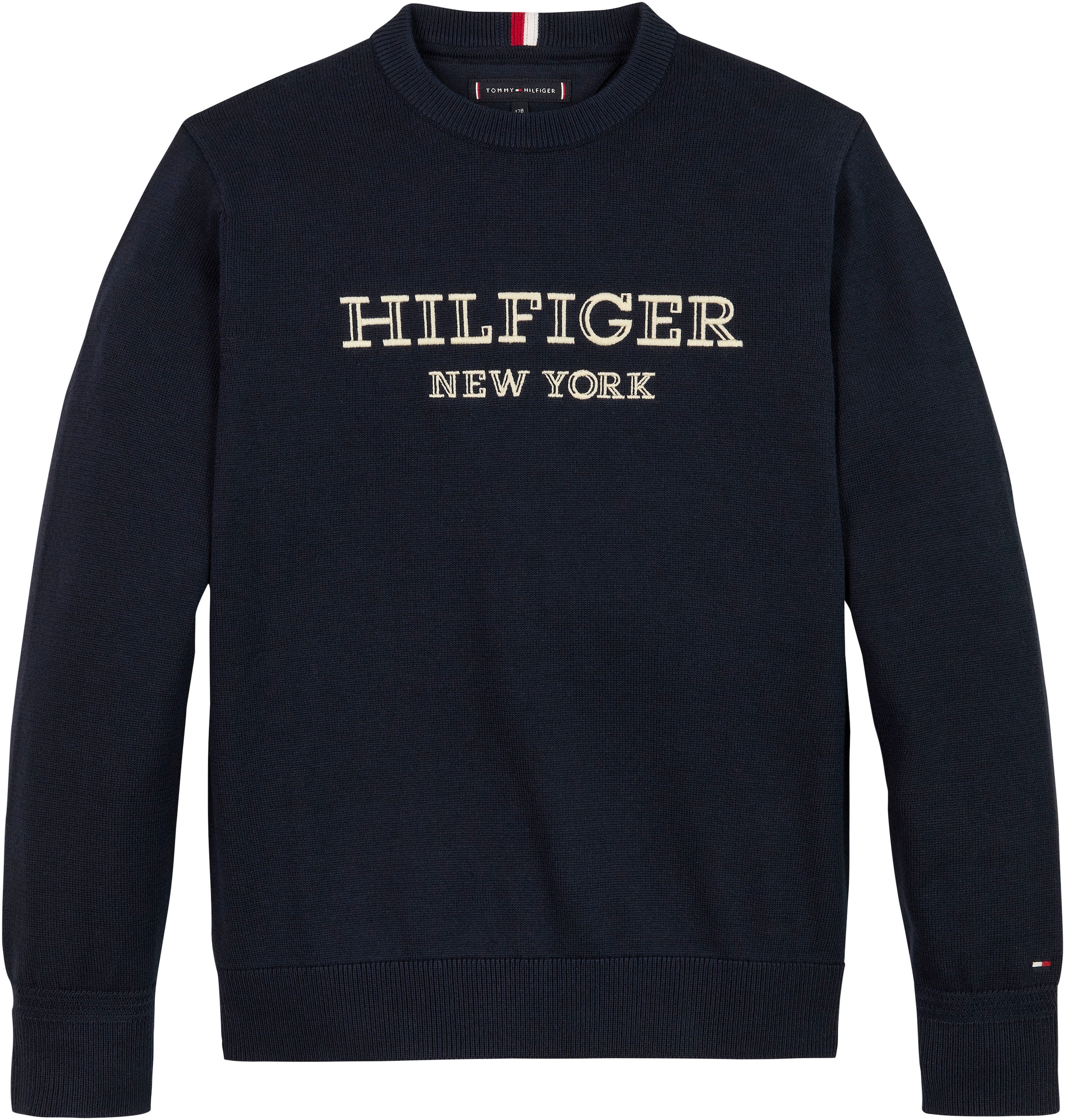 Tommy Hilfiger Strickpullover »MONOTYPE SWEATER«, mit großer Logostickerei