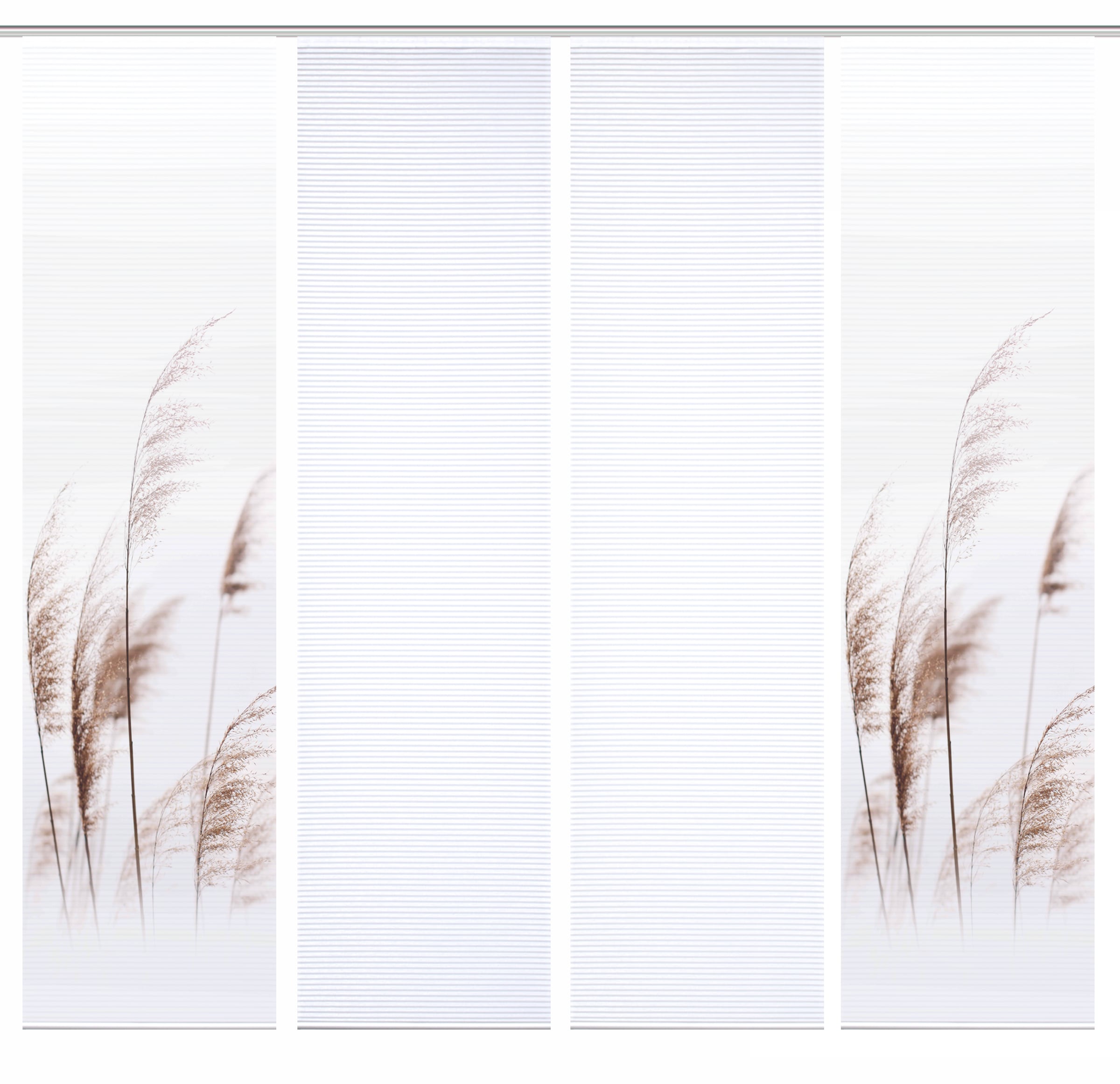 HOME in green Schiebegardine »PAMILO« Paneelwagen 4 Stk. tlg. SET DIGITALDRUCK,BAMBUSOPTIK RECYCELT