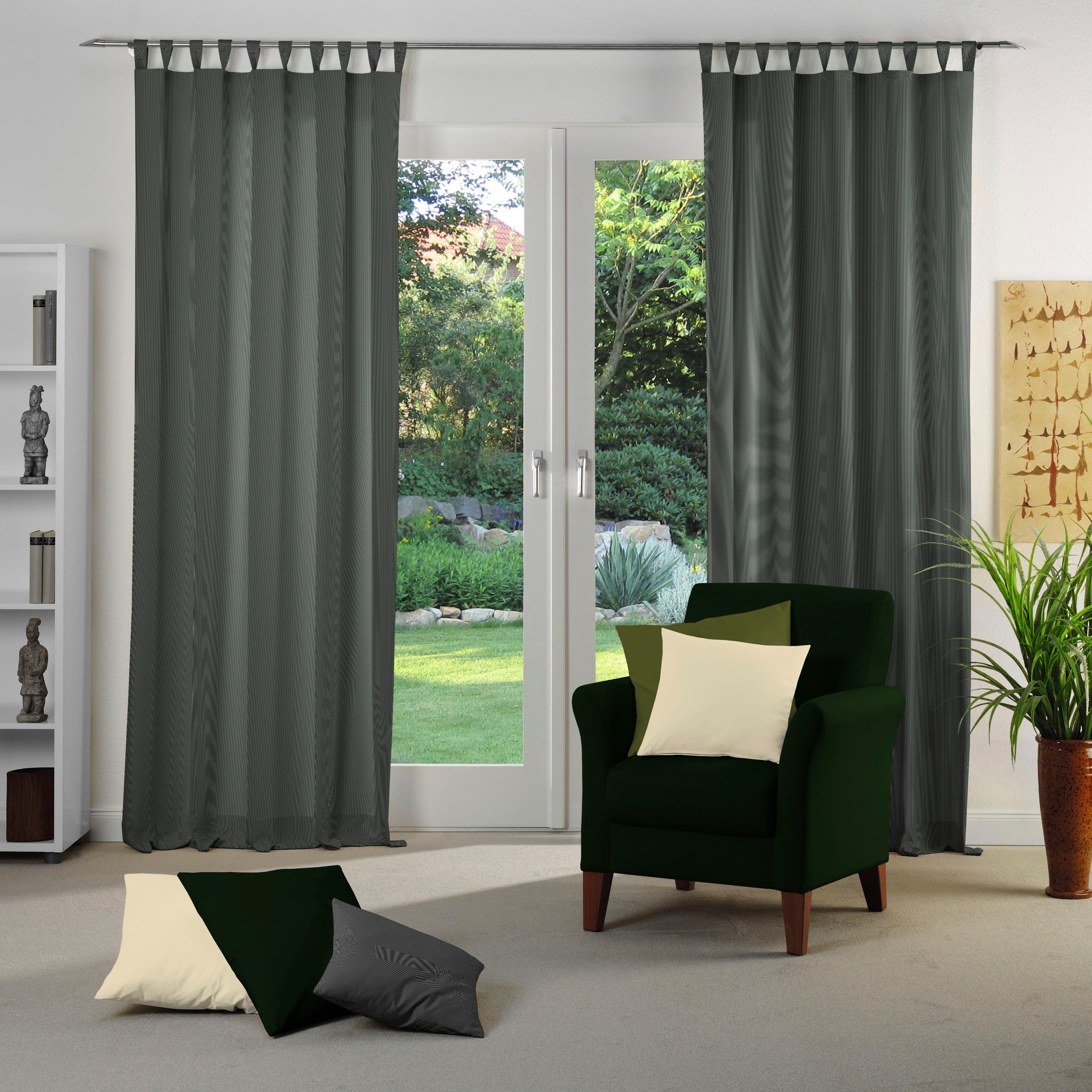 Adam Vorhang »Vorhang Uni Collection aus 100 % Bio-Baumwolle, Schlaufen«, (1 St.), Blickdichter Vorhang Uni Collection aus Bio-Baumwolle Made in Germany
