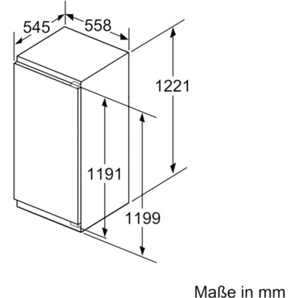 NEFF Einbaukühlschrank »KI1413FD0«, KI1413FD0, 122,1 cm hoch, 55,8 cm breit