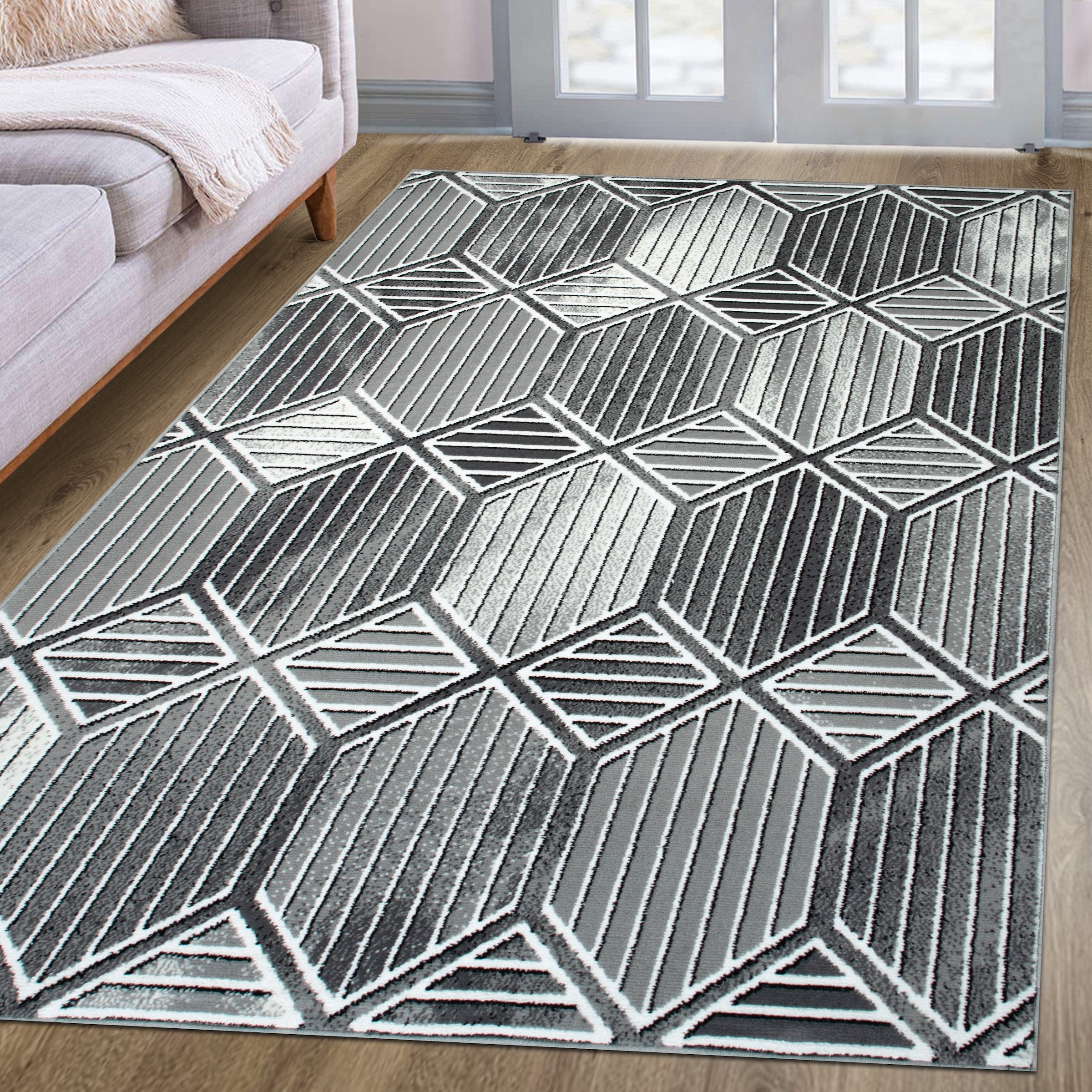 my home Teppich »Hedly, 3D-Effekt«, rechteckig, 8 mm Höhe, softer Kurzflor, günstig online kaufen