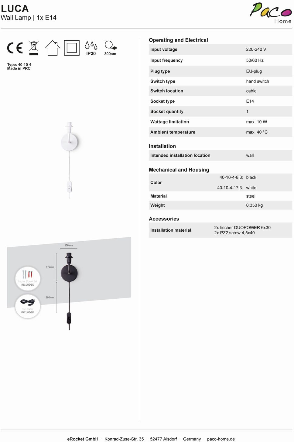 Paco Home Wandleuchte »Diamond 638«, 1 flammig, Leuchtmittel E14 | ohne Leuchtmittel, Lampe Kinderzimmer  âˆ…18cm Dschungel Tier-Motiv Kabel 3m E14