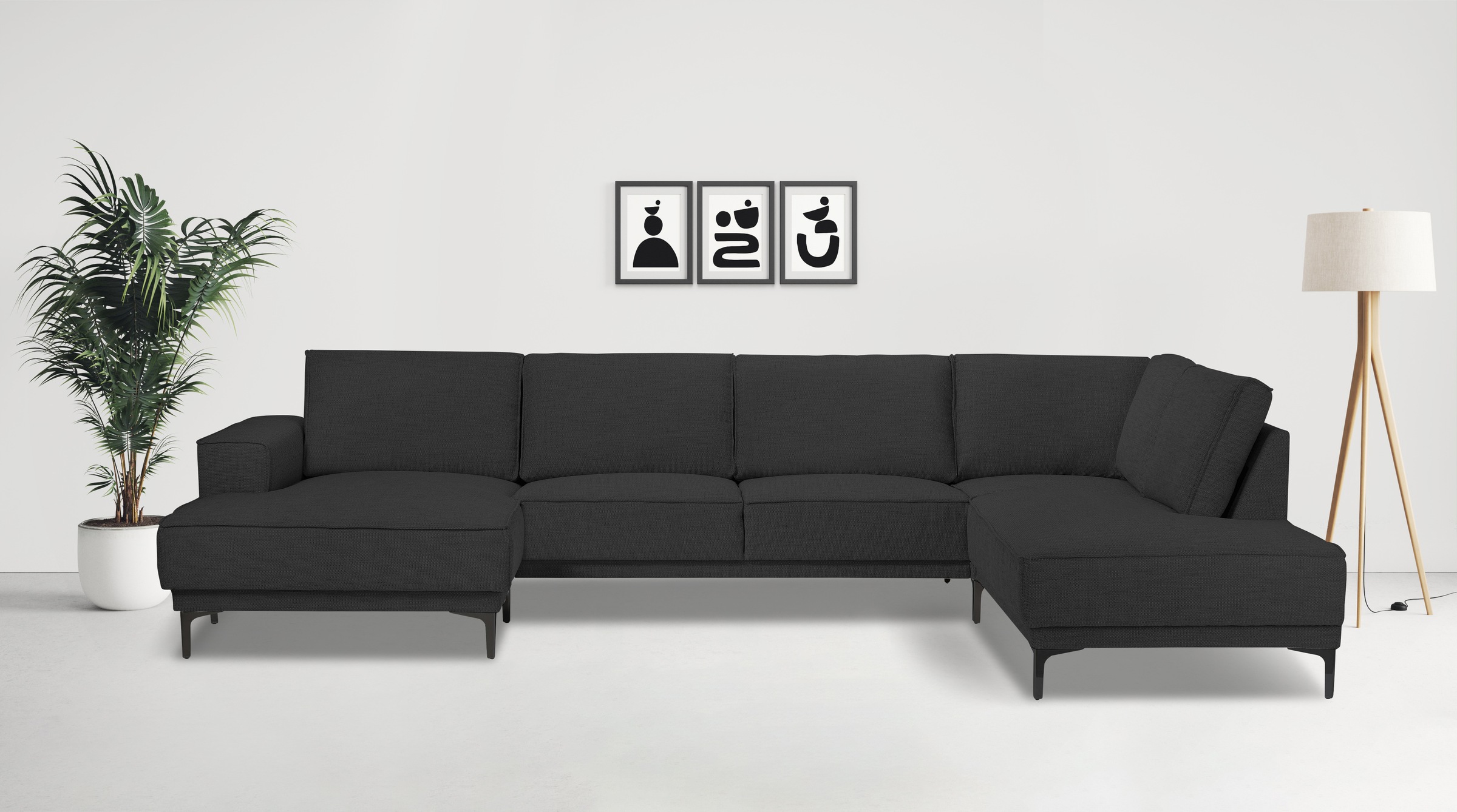 OTTO home Wohnlandschaft »XXL Sofa Oland, Struktur, Flachgewebe, Luxus-Micr günstig online kaufen