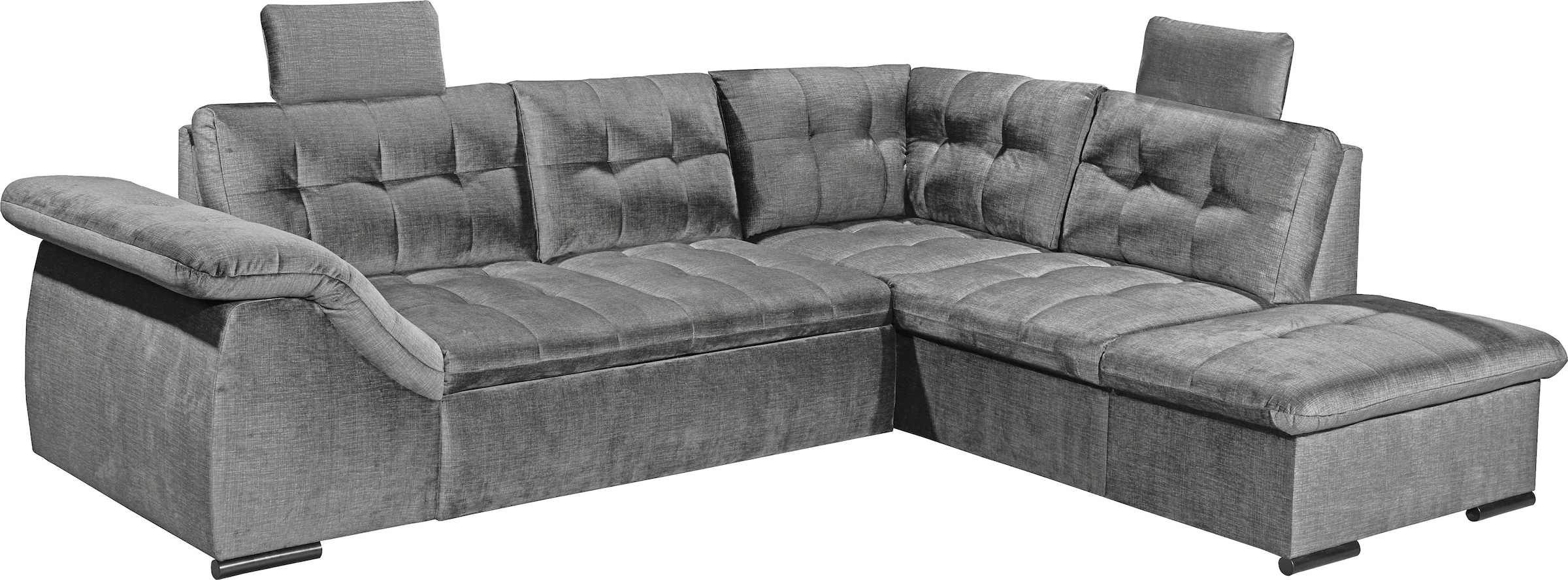 ED EXCITING DESIGN Ecksofa »Estrella L-Form« mit Bettfunktion, Bettkasten, Armteilverstellung & Kopfstützen