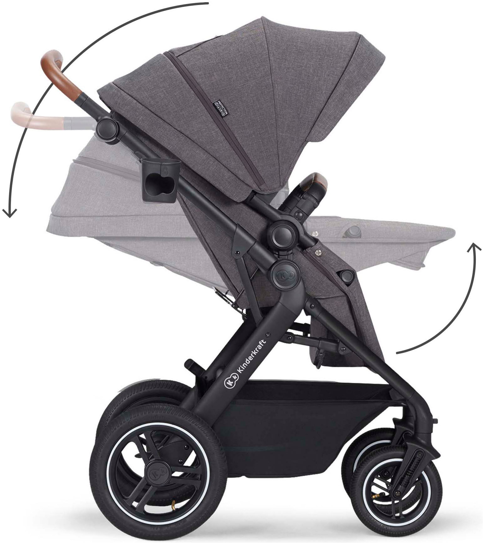 Kinderkraft Kombi-Kinderwagen »B-TOUR PRO 3in1« 22 kg inkl. Babyschale, Adaptern, Wickeltasche