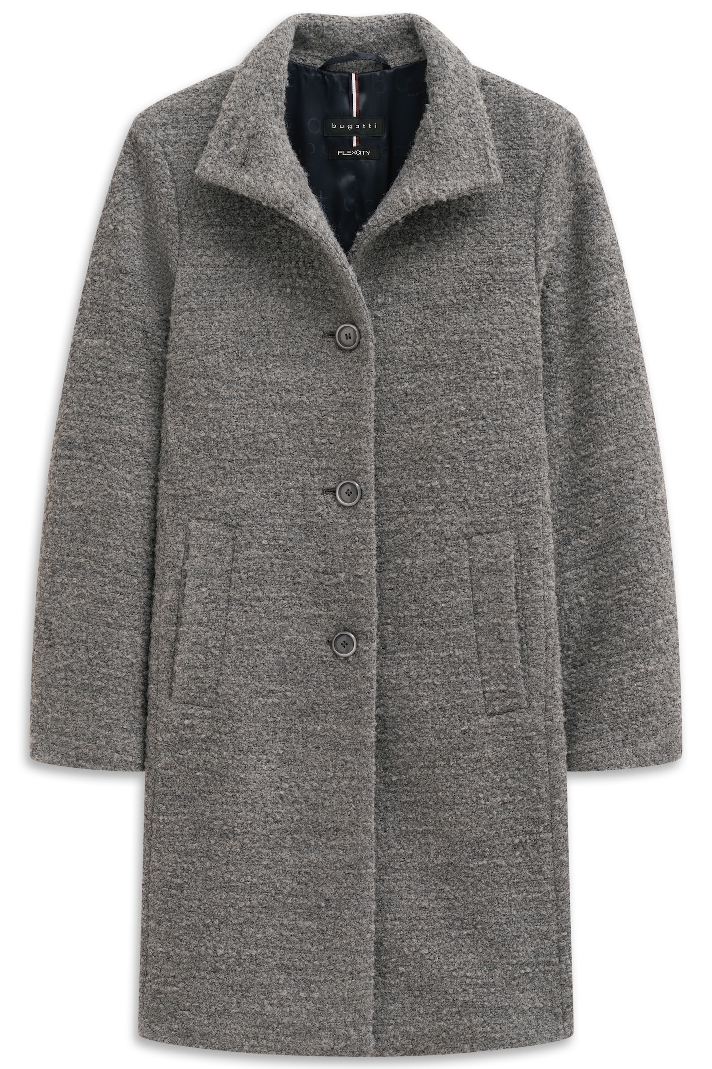 bugatti Wollmantel »Modern Fit«, mit Flexcity Stretch und Stehkragen