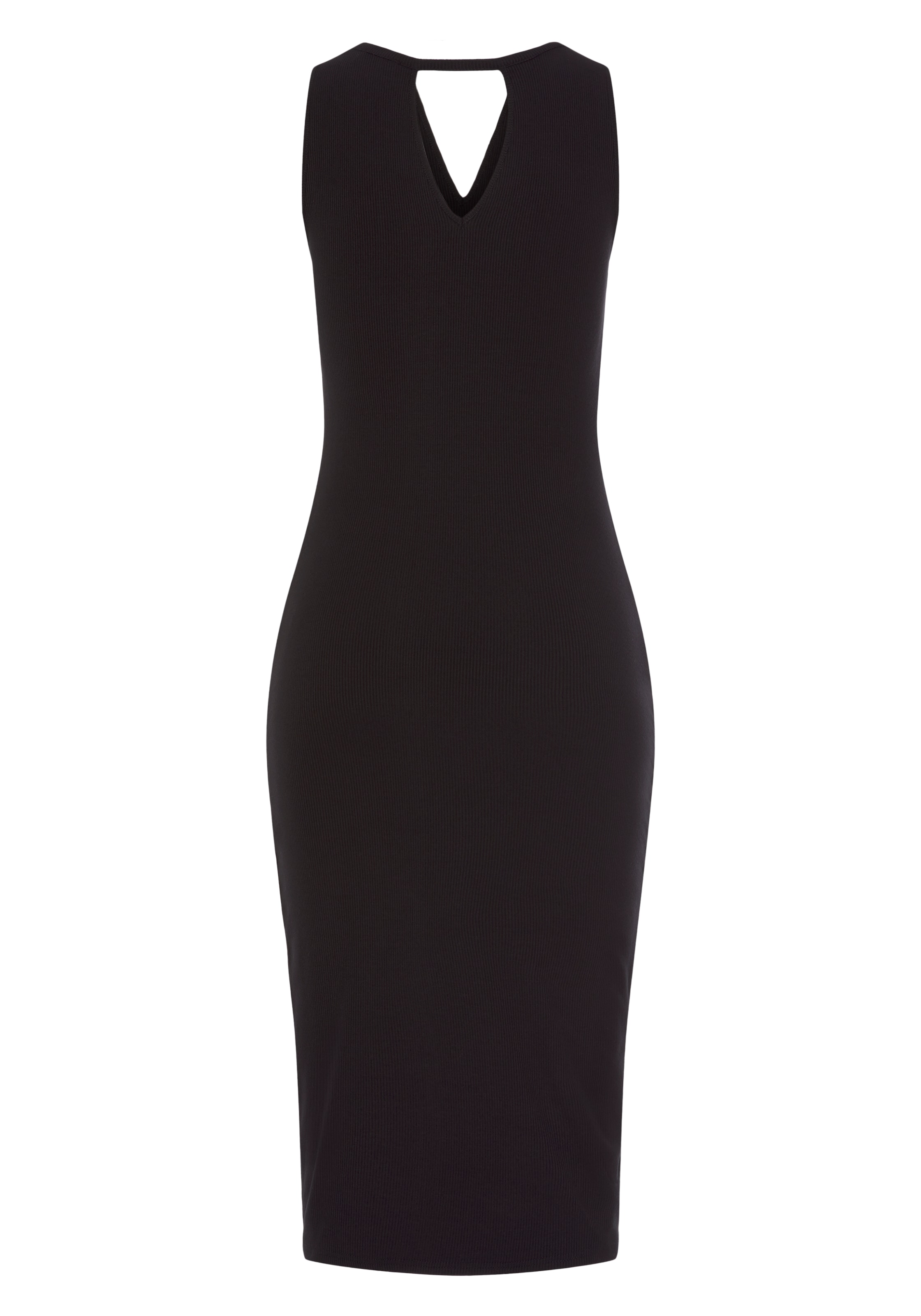 Buffalo Midikleid aus weicher Rippware mit Cut-Out am Ausschnitt, Sommerkleid