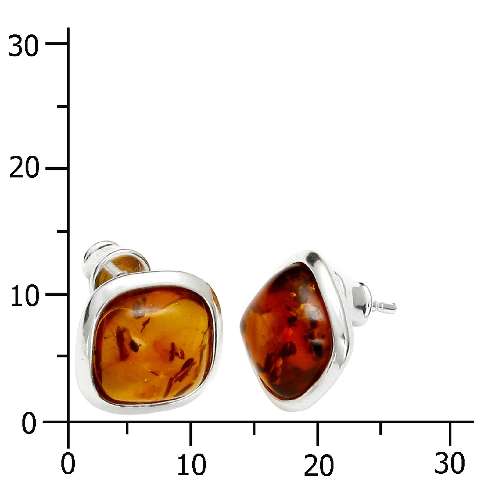 OSTSEE-SCHMUCK Paar Ohrstecker »Ostsee-Schmuck Ohrstecker Classic 12 x 12 mm«, (2 tlg.)