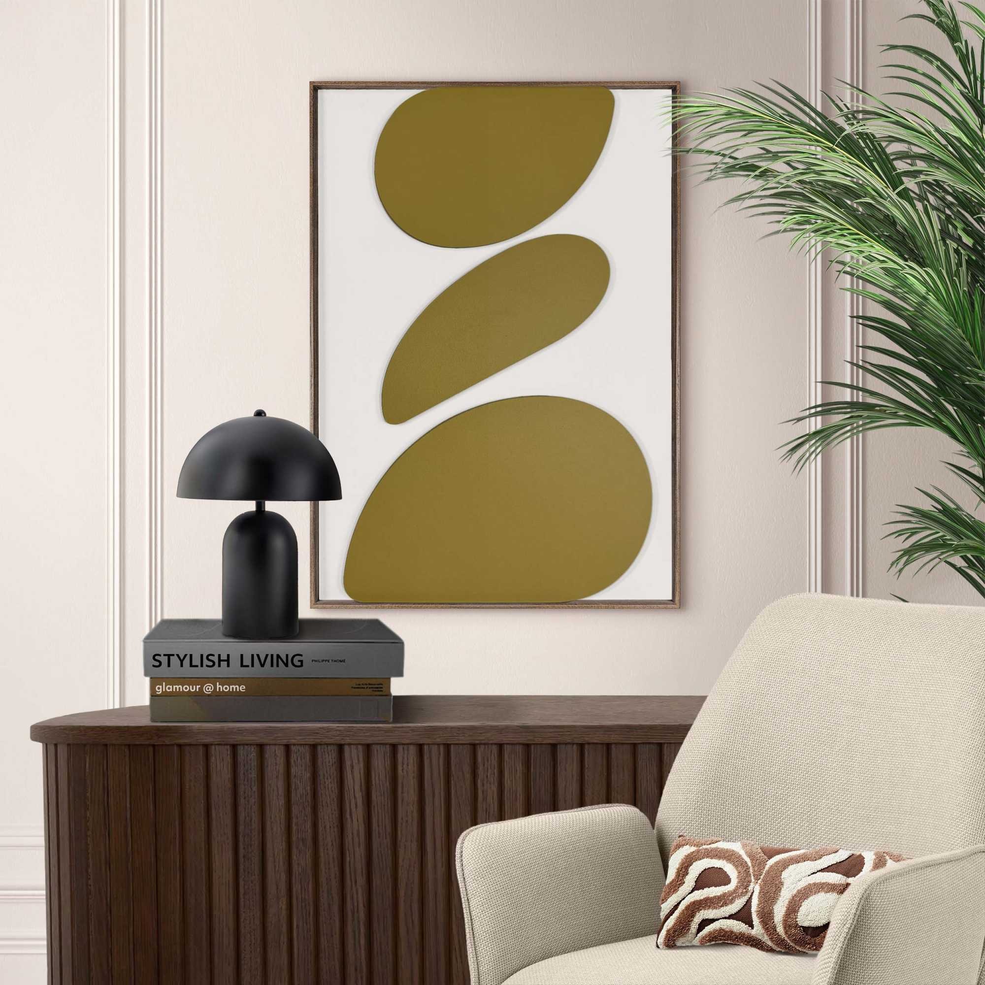 Reinders! Wandbild »Organic Pebbles green« Wohnzimmer - Grün - MDF - Abstra günstig online kaufen