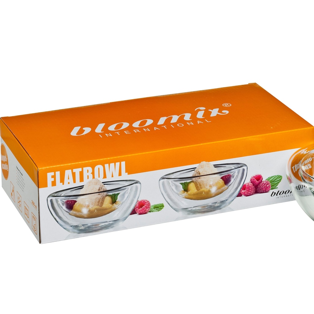 Bloomix Thermoschüssel »Flatbowl Grande«, 4 tlg., aus Glas, für Speisen