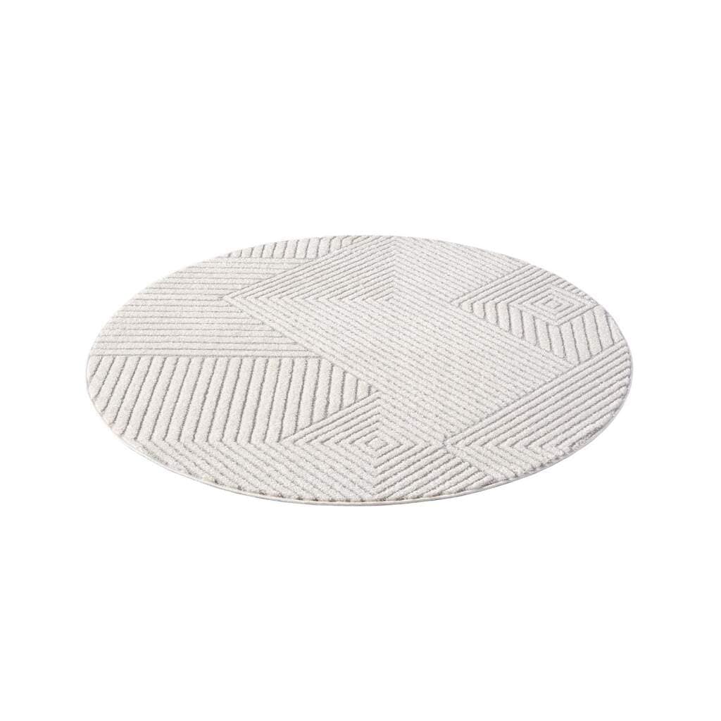 Carpet City Teppich »LOUNGE 0632« rund 15 mm Höhe Kurzflor-Teppich Modern, Hoch-Tief-Struktur, Wohnzimmer, Schlafzimmer