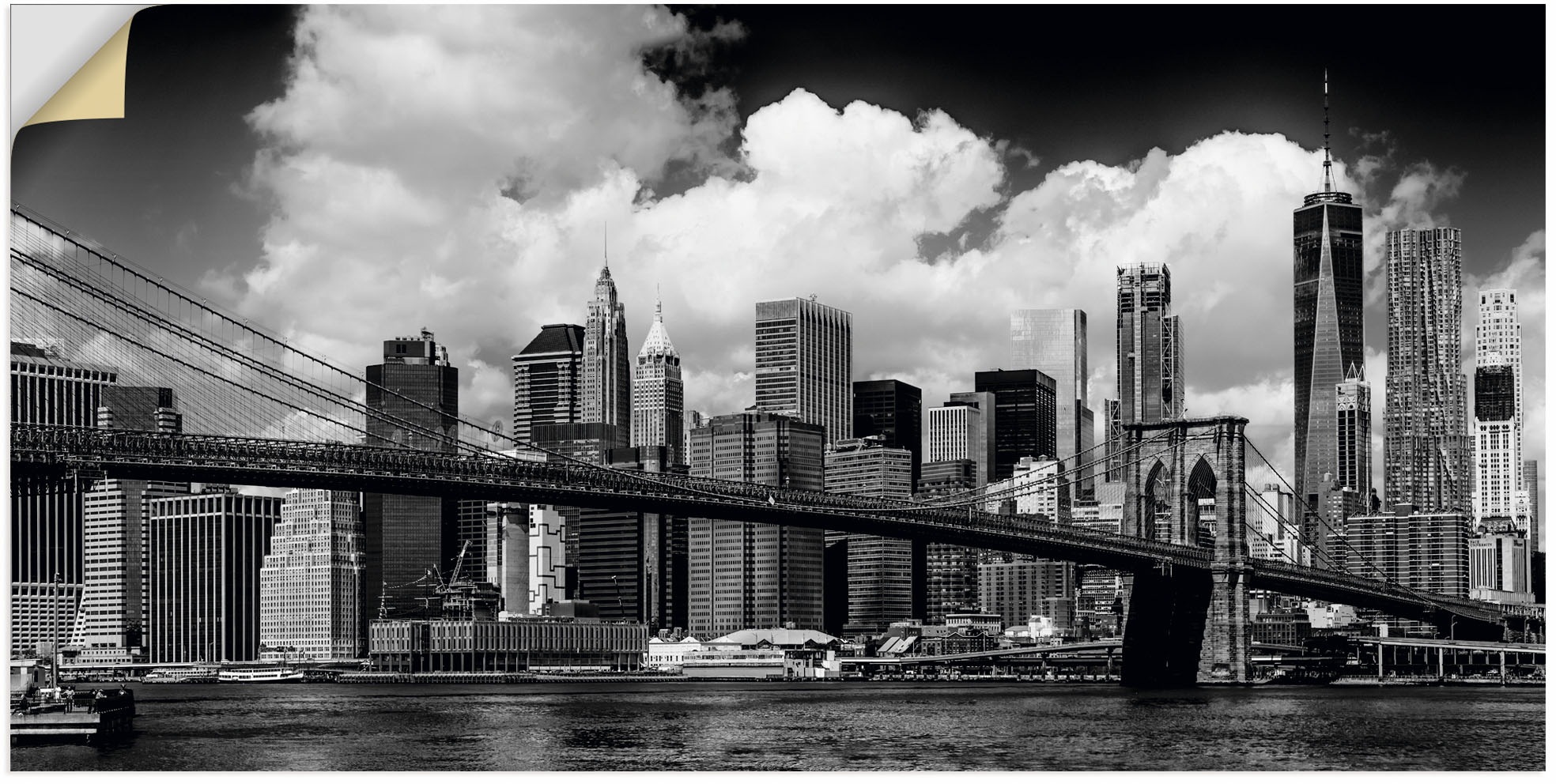 Artland Wandbild "Manhattan Skyline, Brooklyn Bridge", New York, (1 St.), a günstig online kaufen