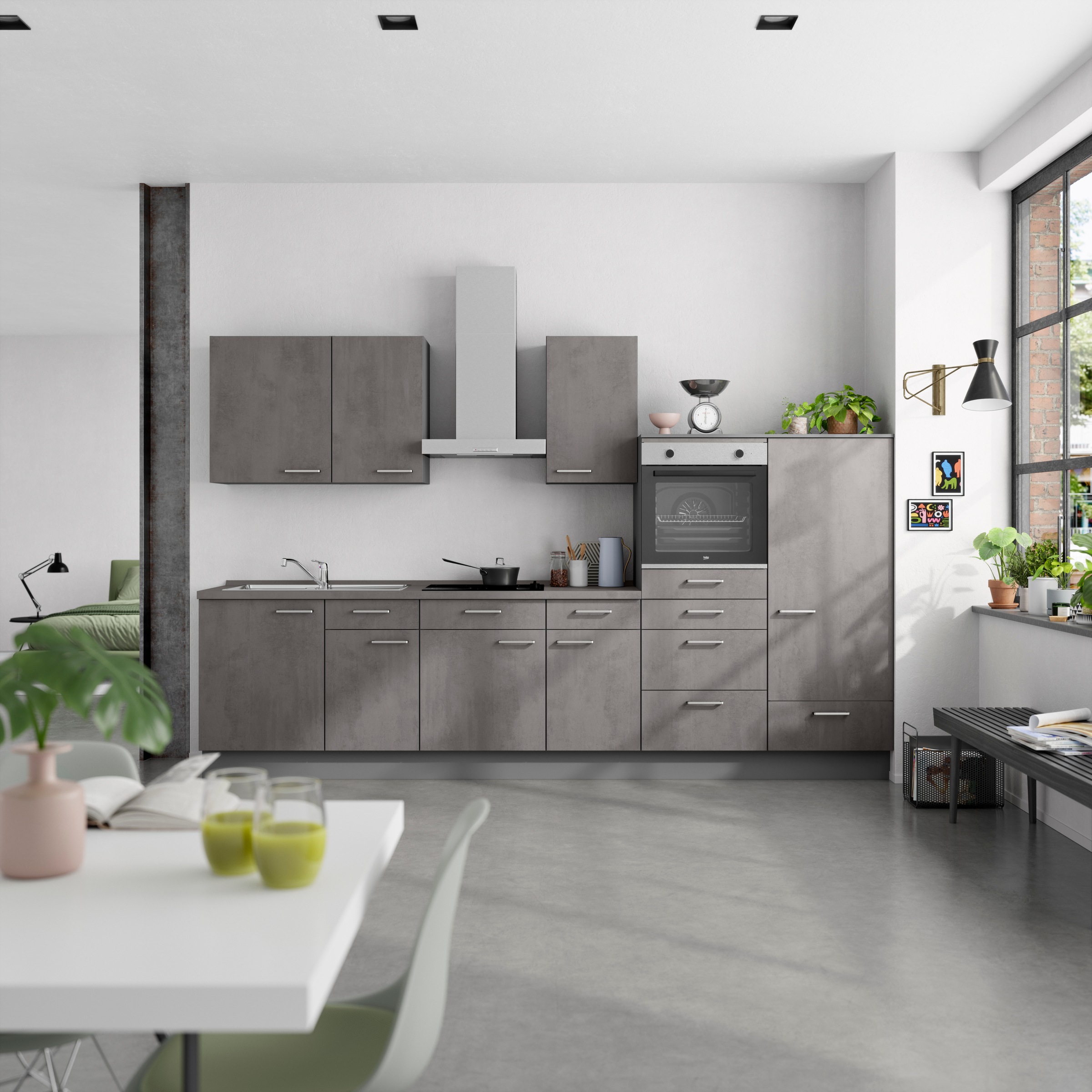 nobilia® Küchenzeile »"Riva I"« vormontiert, Ausrichtung wählbar, Breite 33 günstig online kaufen