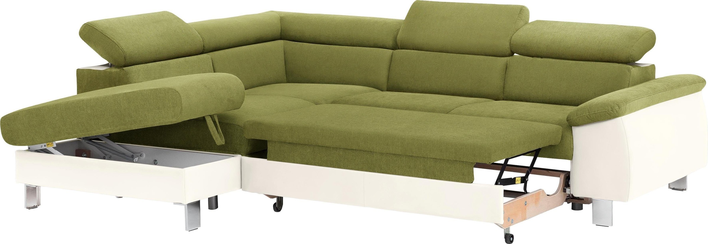 COTTA Polstergarnitur »Komaris L-Form«, (Set), mit Kopfteilverstellung, optional Bettfunktion, Bettkasten & Licht