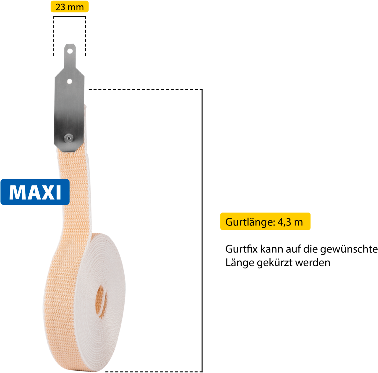 SCHELLENBERG Reparatur-Set »Rollladen Gurtfix für das Rollladensystem Maxi«, für alte Gurtbänder in unterschiedlichen Farben, 23 mm x 4,3 m
