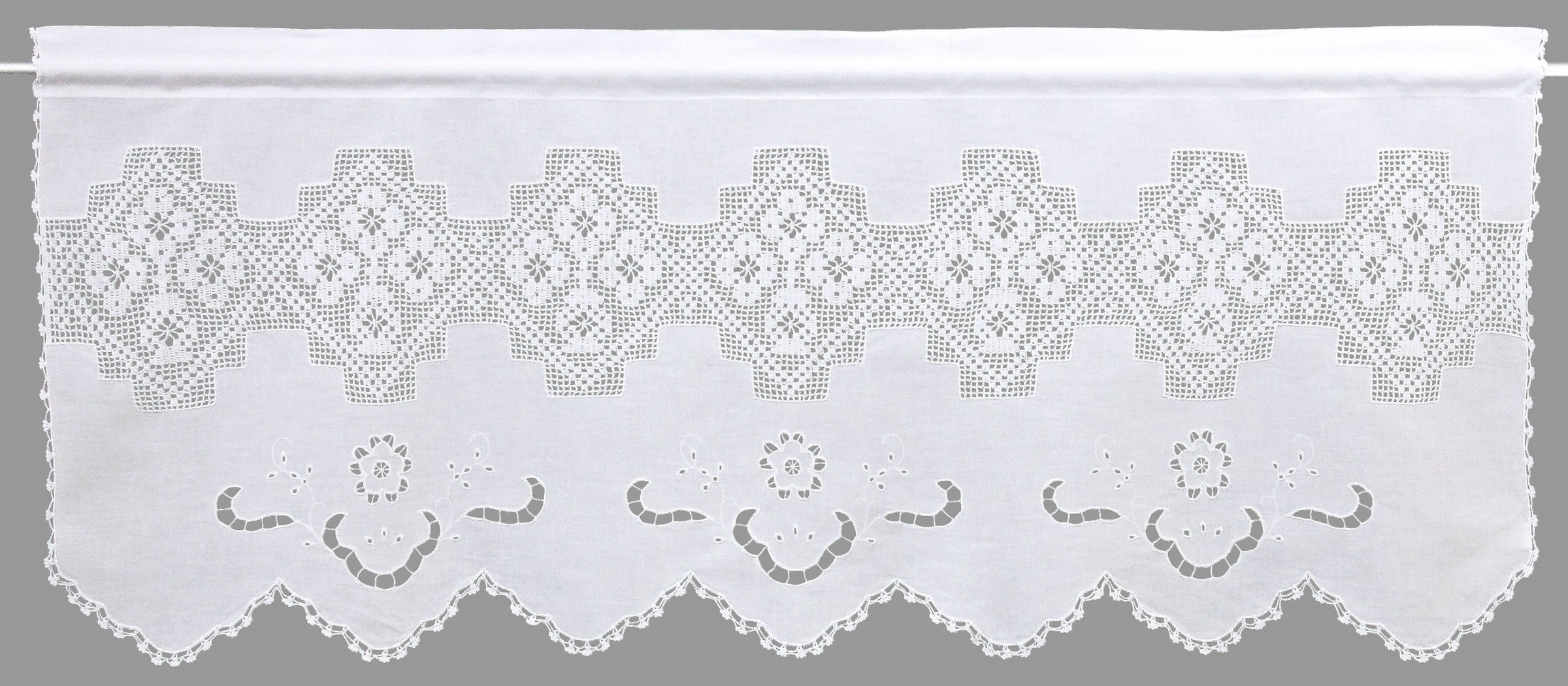 HOSSNER - ART OF HOME DECO Querbehang »Bondone«, (1 St.), Häkelspitze - ECHTE Handarbeit