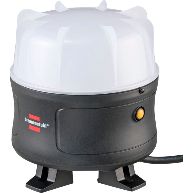 BRENNENSTUHL LED Baustrahler »360°« Tageslichtweiß mit 5 m Kabel schwarz/weiß LED Arbeitsstrahler mit spritzwassergeschützter Steckdose und...