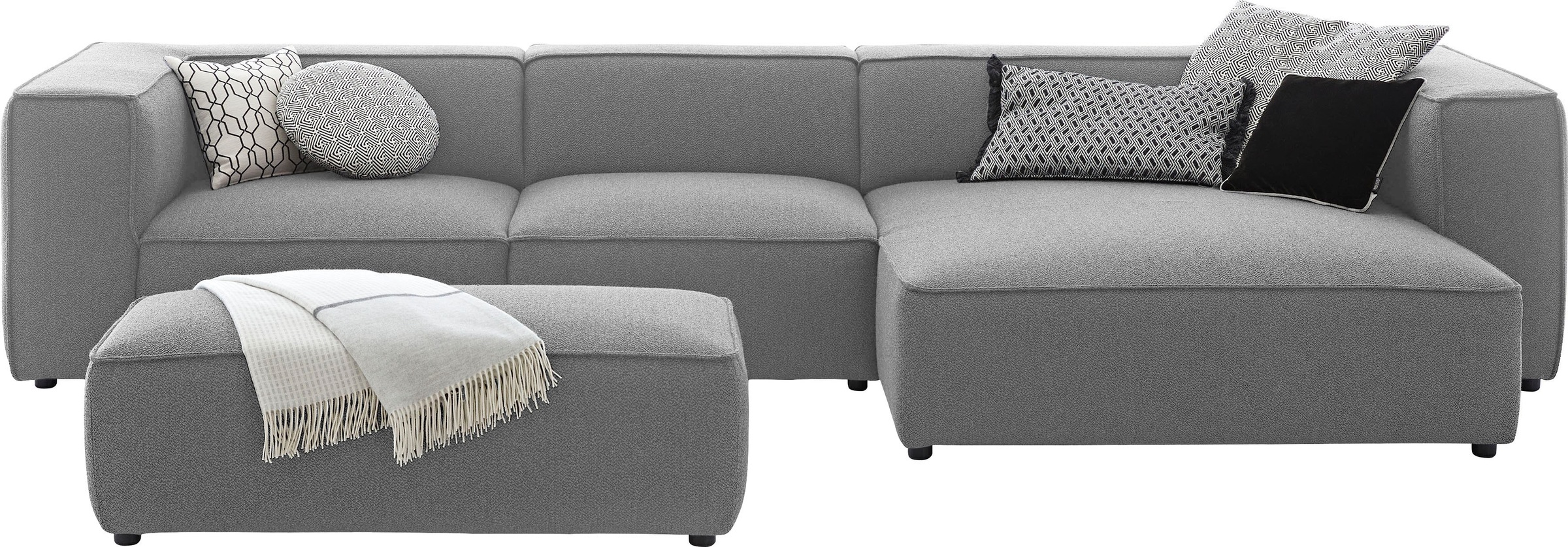 W.SCHILLIG Ecksofa »around-the-block«, mit eleganter Biese, mit Federkern, Breite 341 cm