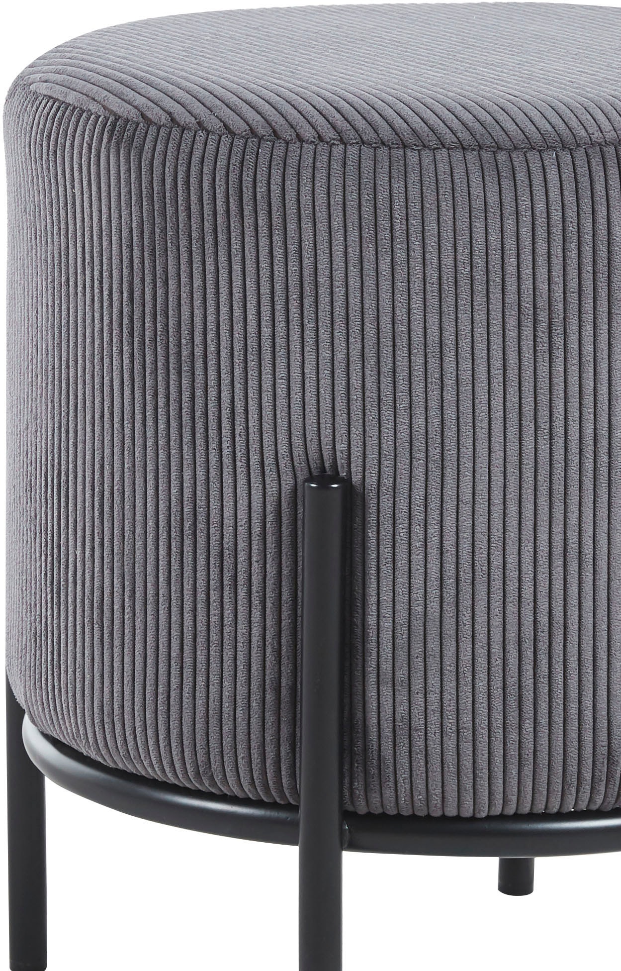 SalesFever Polsterhocker »Komfortabler Polsterhocker«, mit Design-Gestell aus schwarzem Metall