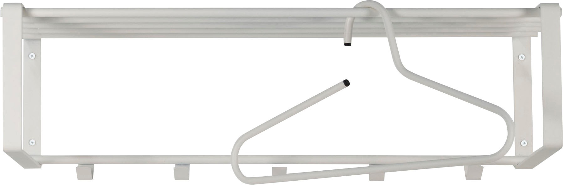 Spinder Design Garderobenleiste »REX«, (1 St.), Wandgarderobe aus Stahl mit Hutablage und 5 bzw. 7 Haken