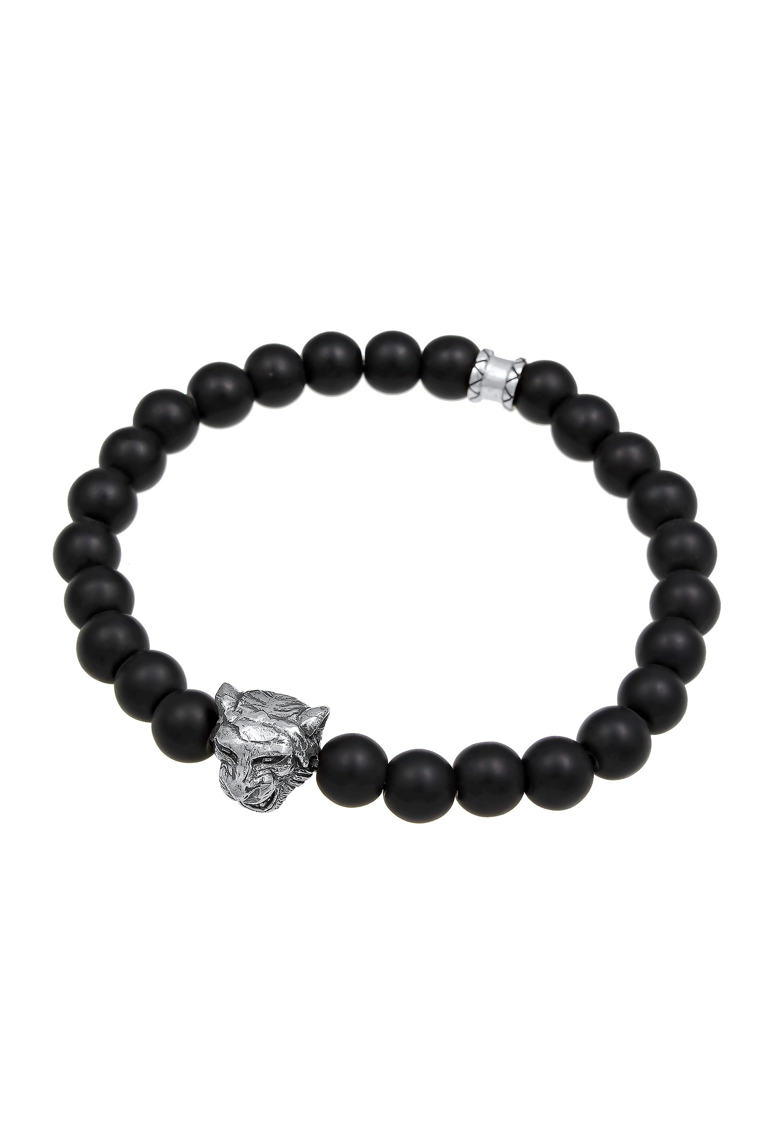 Kuzzoi Armband »Herren Tiger Onyx Schwarz 925 Sterling Silber«