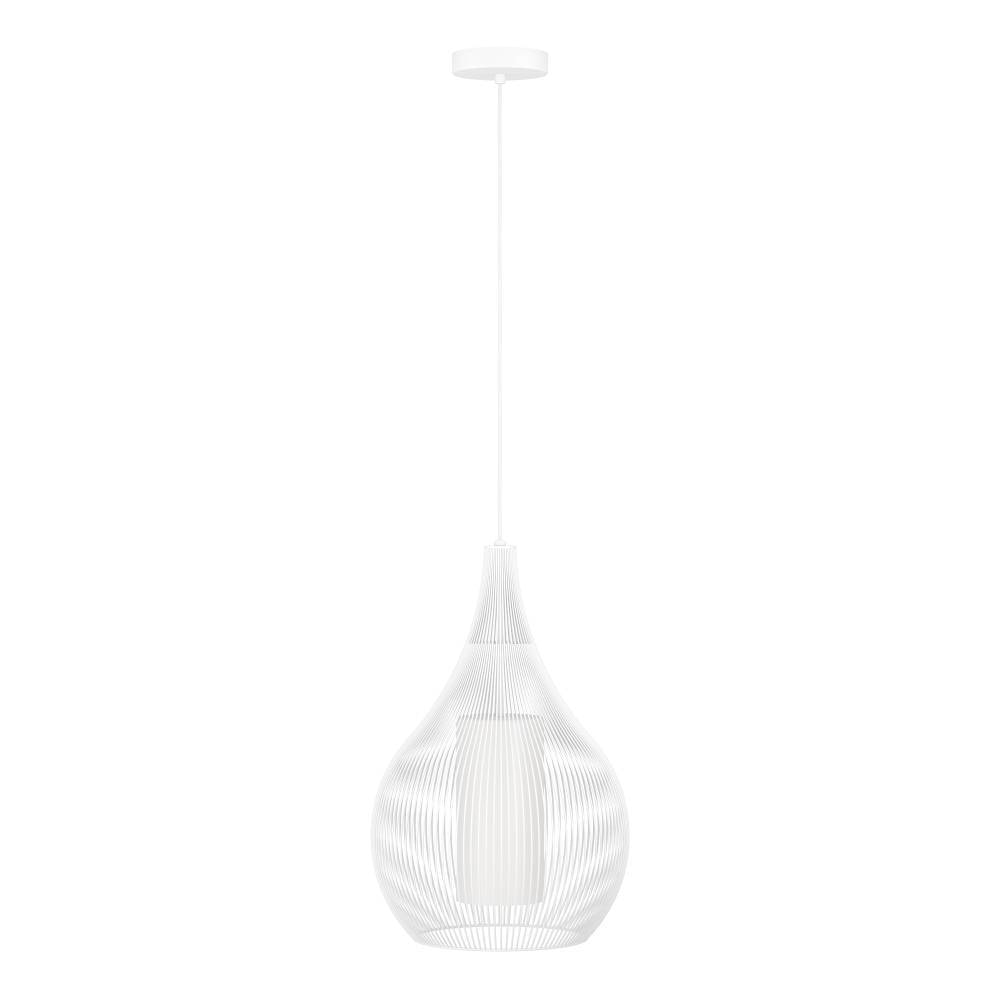 EGLO Hängeleuchte »RAZONI 1 Pendellampe, Stahl und Glas, IP20, E27, Hängelampe, Lampe«, 1 flammig, Leuchtmittel E27 | ohne Leuchtmittel, Hängeleuchte - H110 x Ø32,5 cm - weiß - 1X40W exkl.