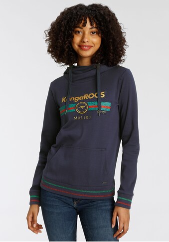 KangaROOS Sweatshirt, mit trendig überlappender Kapuzen und Logo-Frontprint - NEUE... kaufen